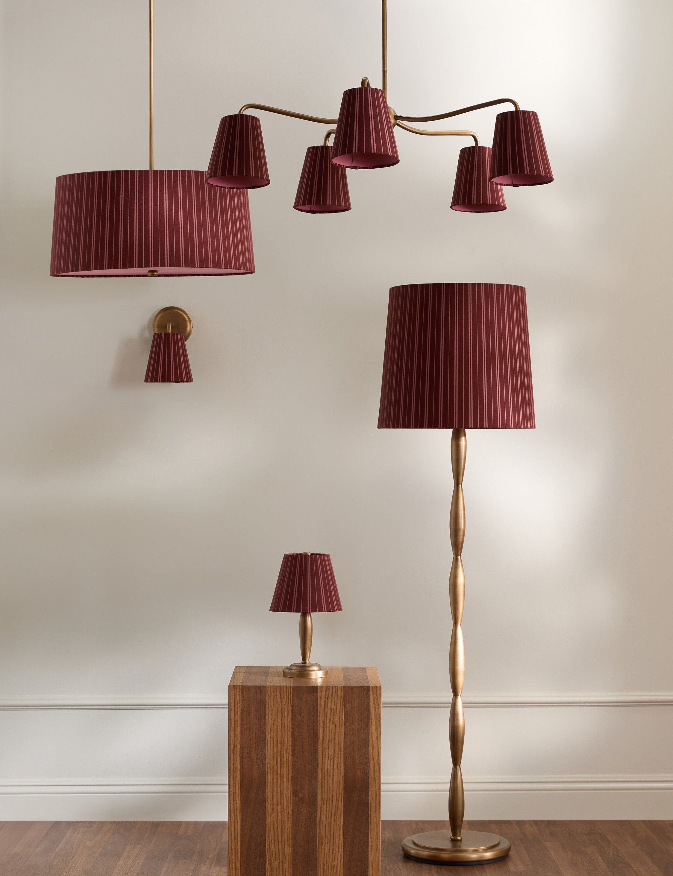 Lulu and Georgia Badgley Cordless Table Lamp – Red Stripe and Antique Brass - view 7