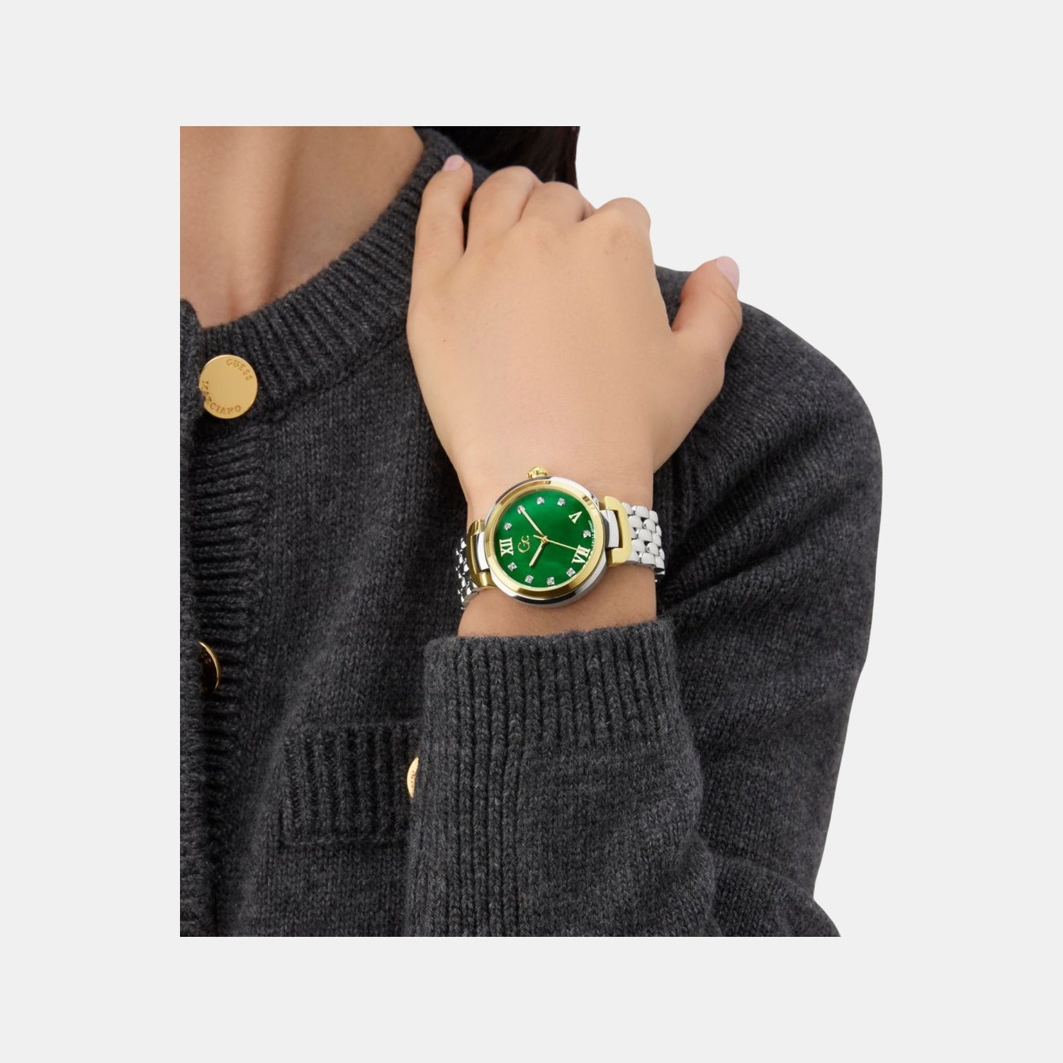 Gc Allure Women Quartz Green Dial Analog Stainless Steel Watch Z64002L1 - view 6