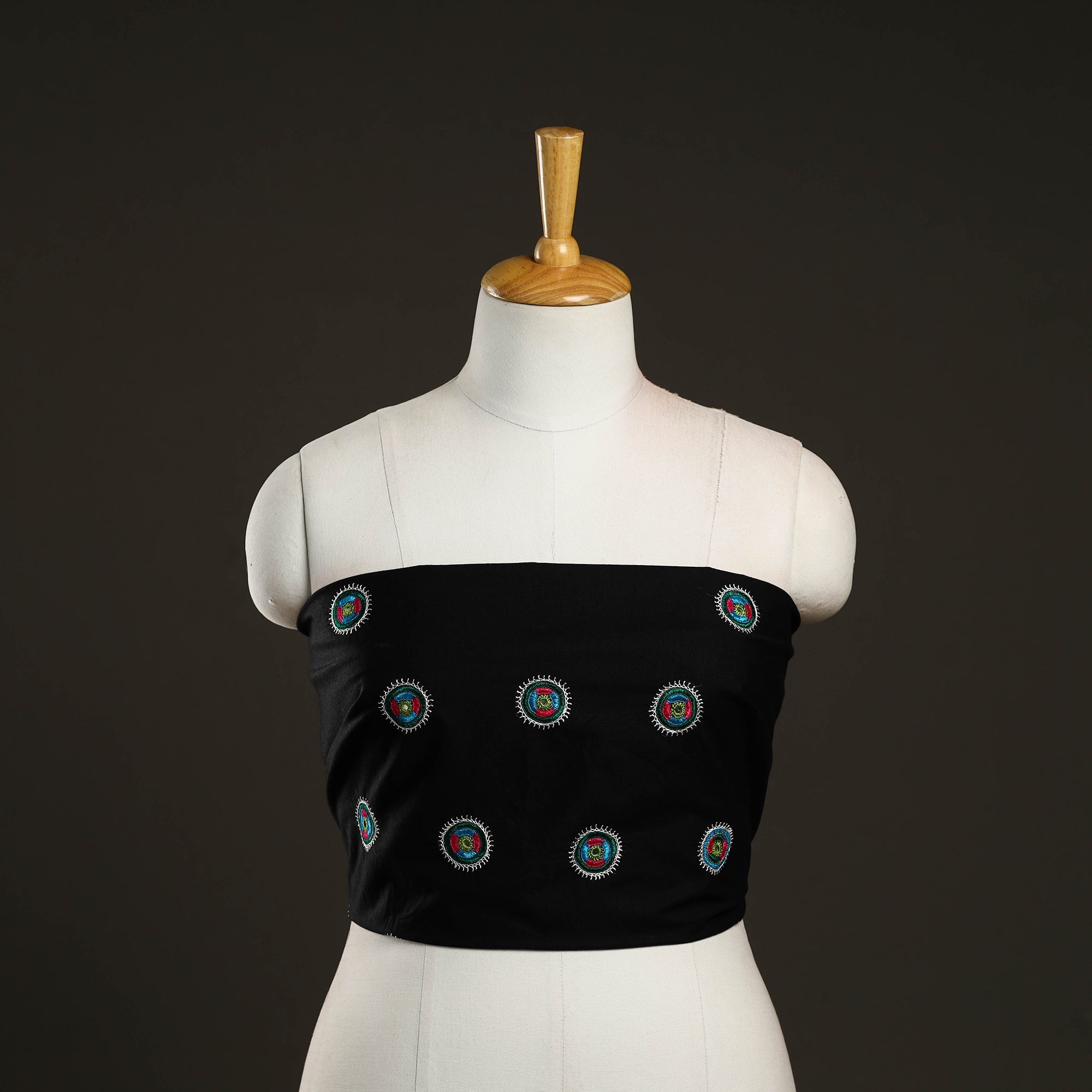 NOORI BAZAR Black - Kutch Hand Embroidery Cotton Blouse Piece 72