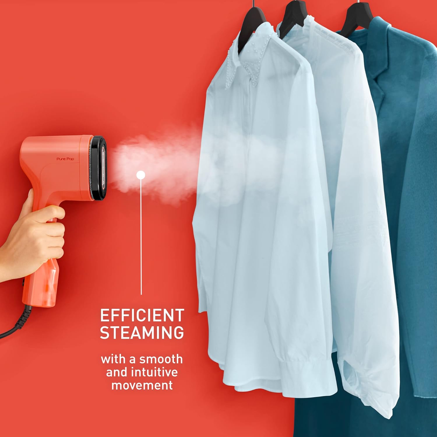 Tefal Pure Pop Slim Handheld Clothes Steamer, Travel Iron, Garment Steamer - view 8