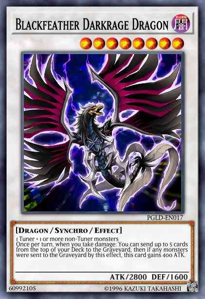 Yu-Gi-Oh! Blackfeather Darkrage Dragon - PGLD-EN017 - Gold Secret Rare - 1st Edition