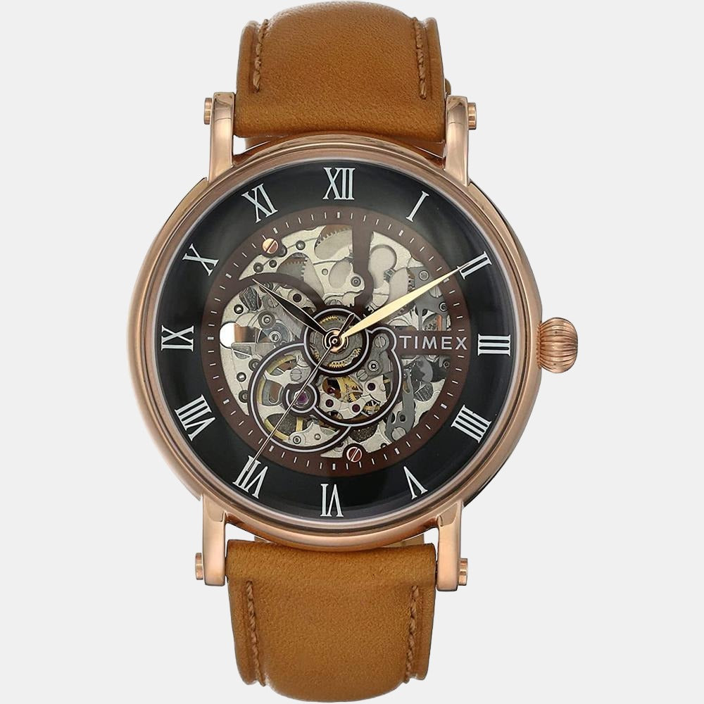 Timex E Class Men Quartz Grey Dial Analog Leather Watch TWEG16704 - view 2
