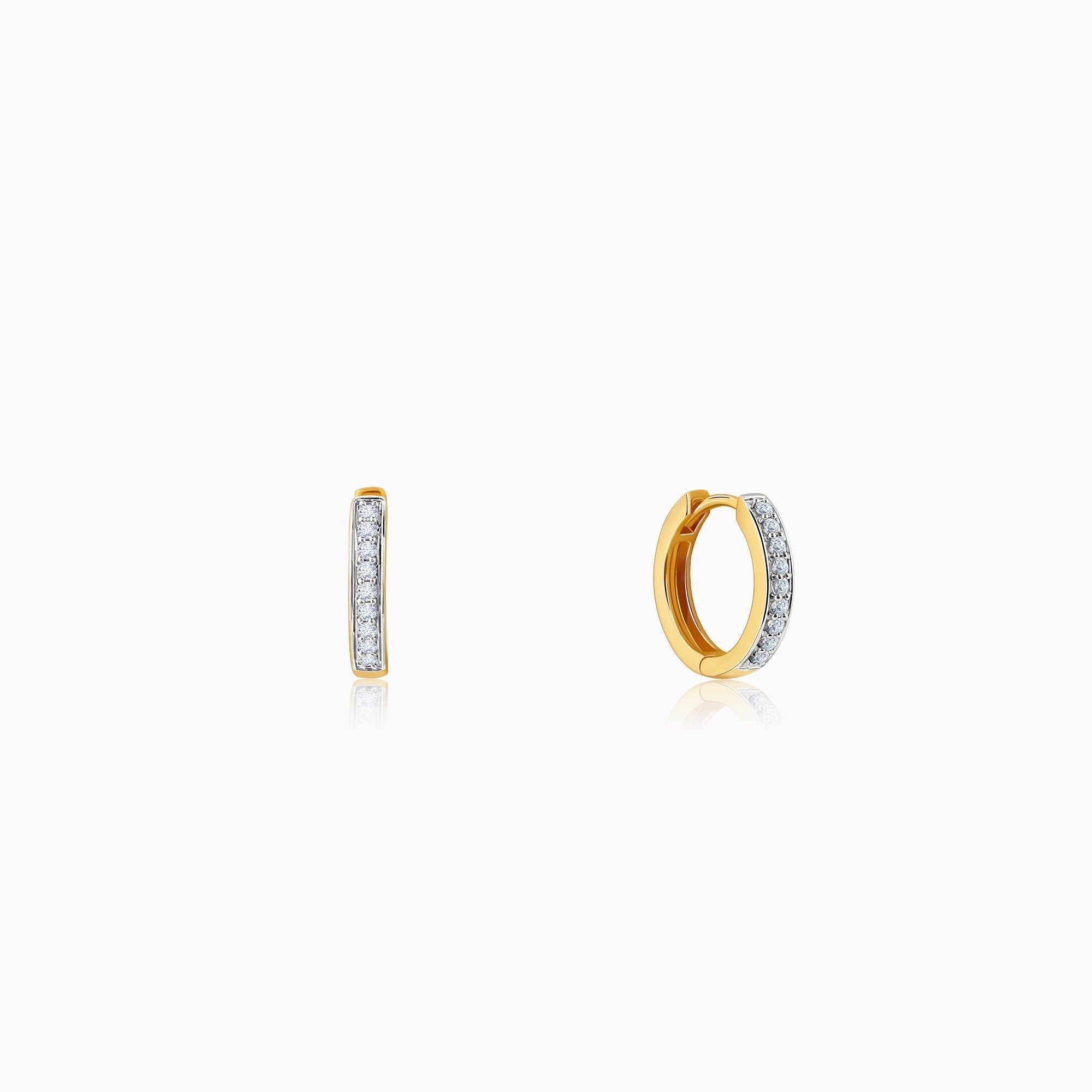 GIVA Jewellery Gold Elegance Diamond Hoop Earrings