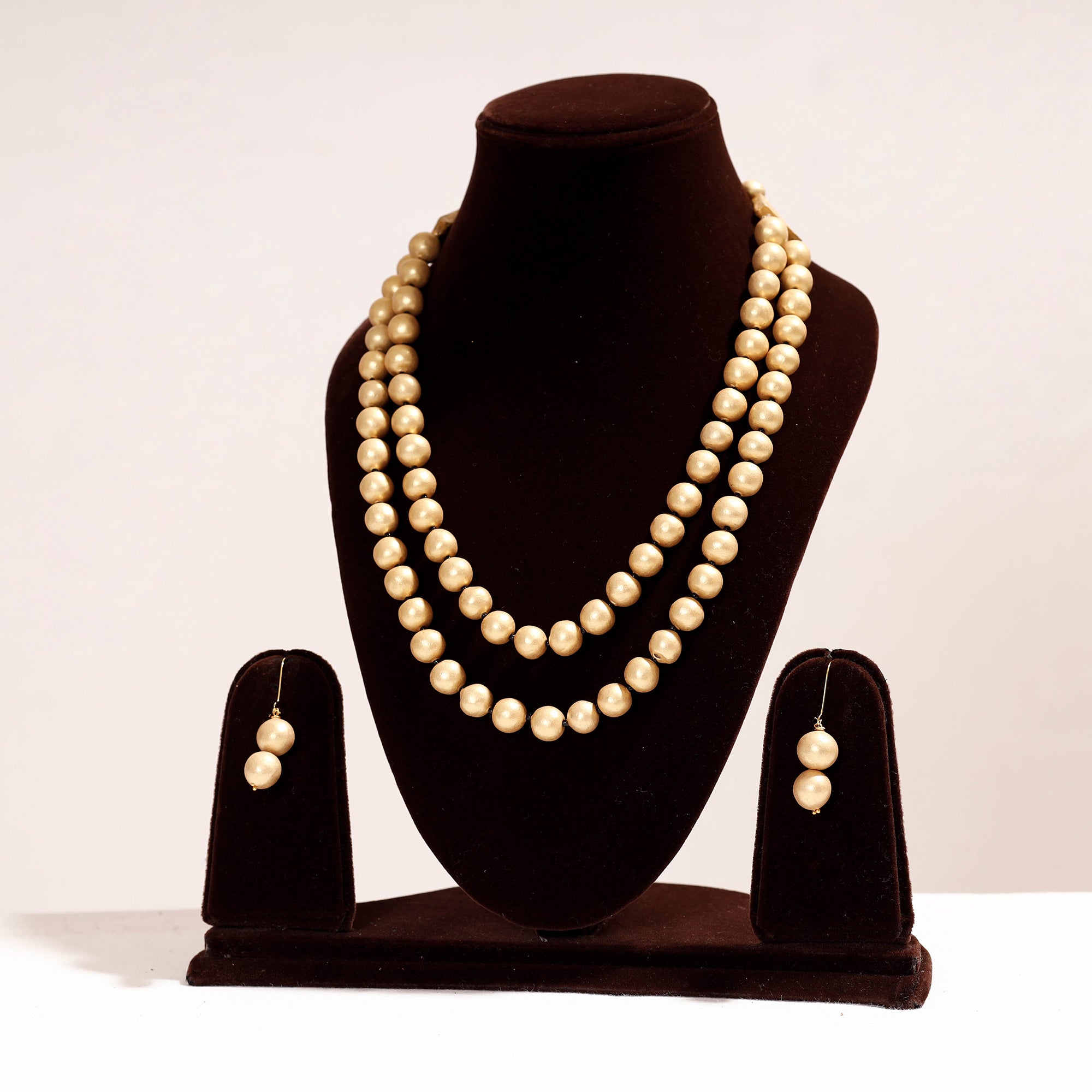 KHUSHBASH - HAPPY LOOM OF EAST Bishnupur Handpainted Terracotta Necklace Set