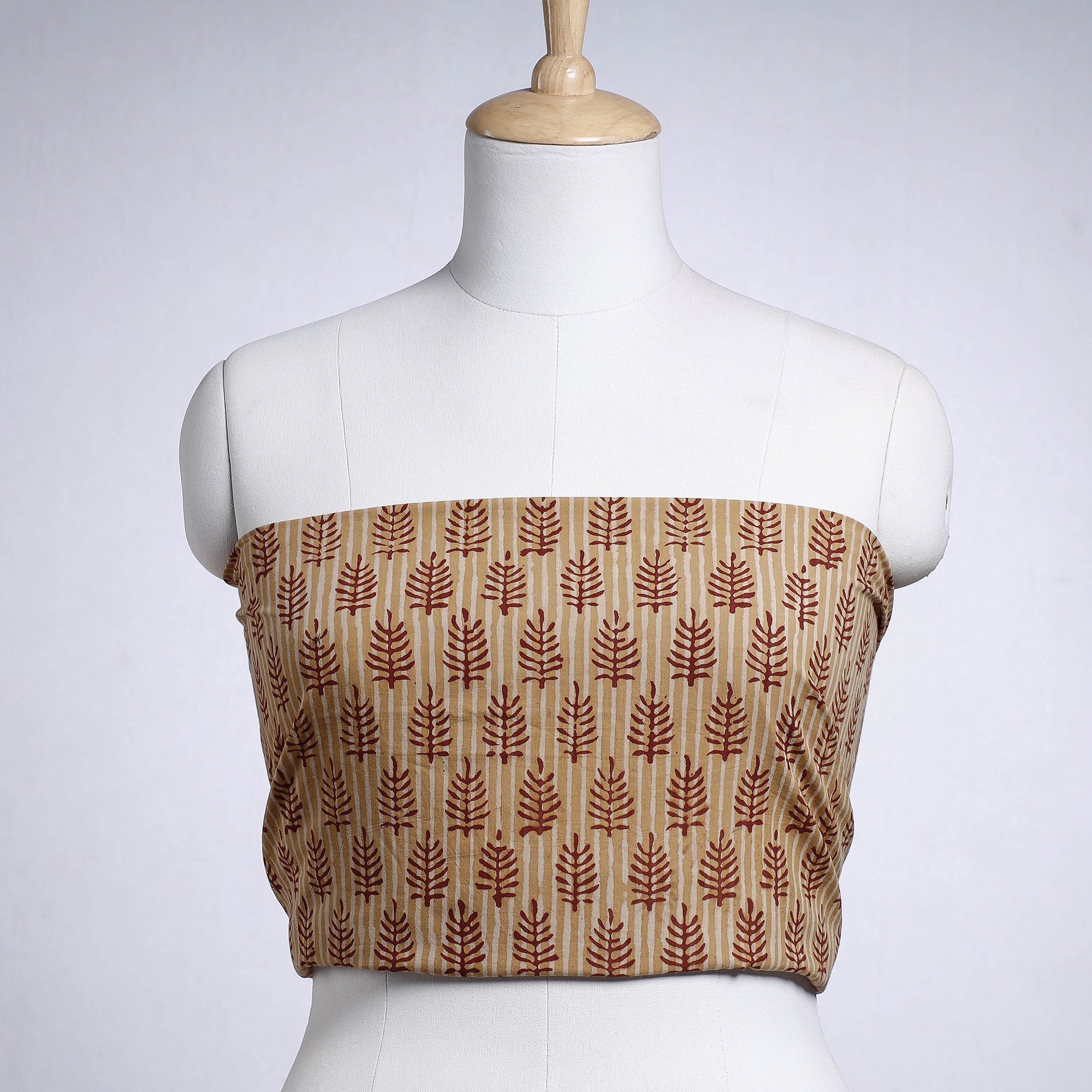 NOORI BAZAR Brown - Rangoli Akola Block Printed Cotton Blouse Piece