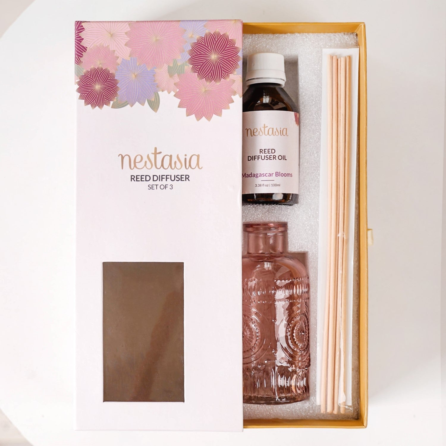 Nestasia Madagascar Blooms Scented Reed Diffuser Set Of 3 - view 2