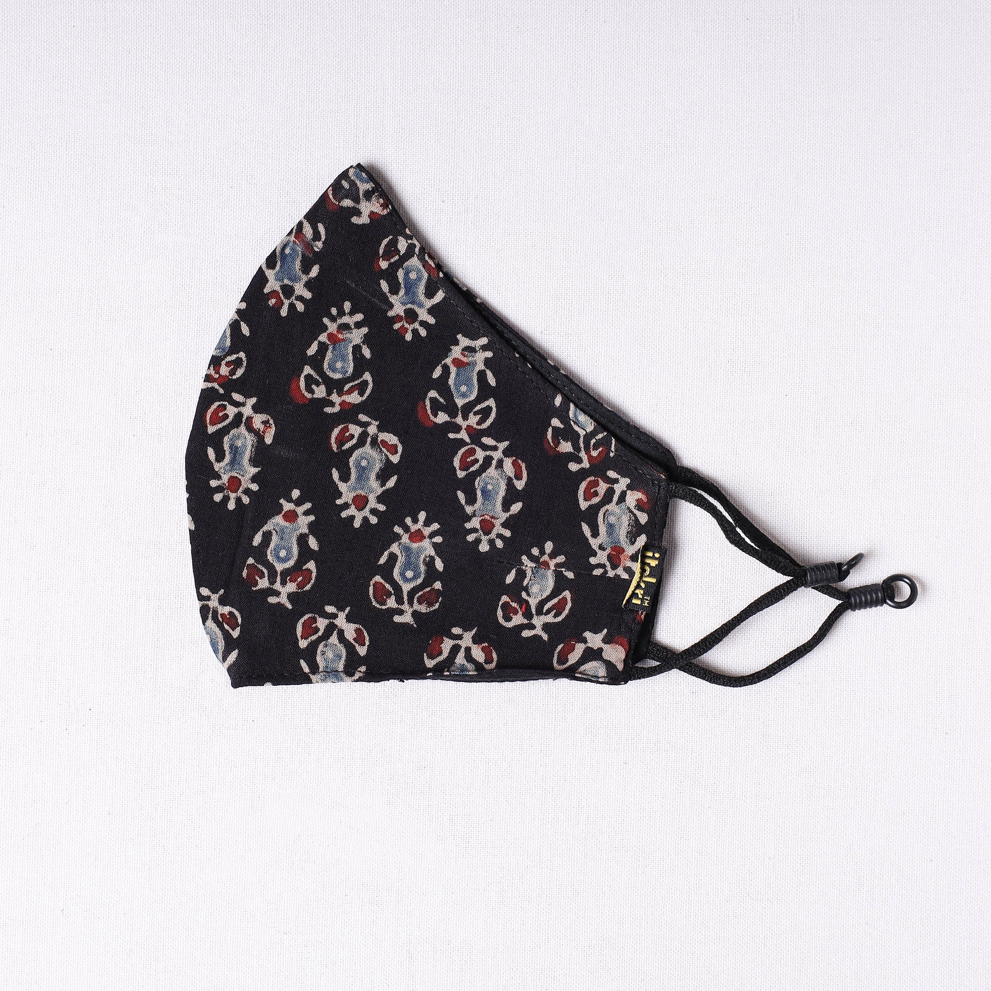 JALPARI Ajrakh Block Printed Cotton 3 Layer Snug Fit Face Cover