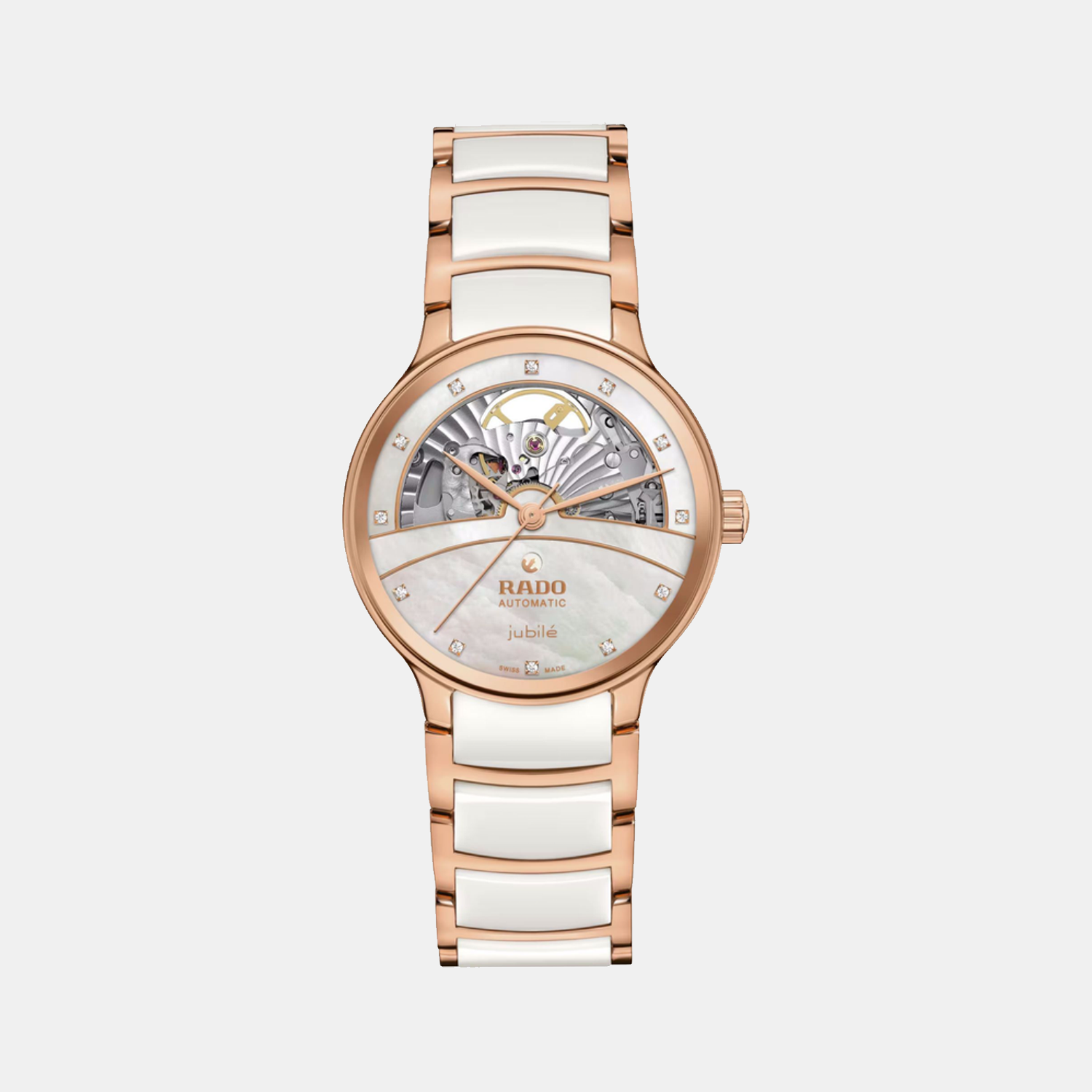 Rado Centrix Women Automatic Mother Of Pearl Dial Analog Stainless Steel Watch R30029922