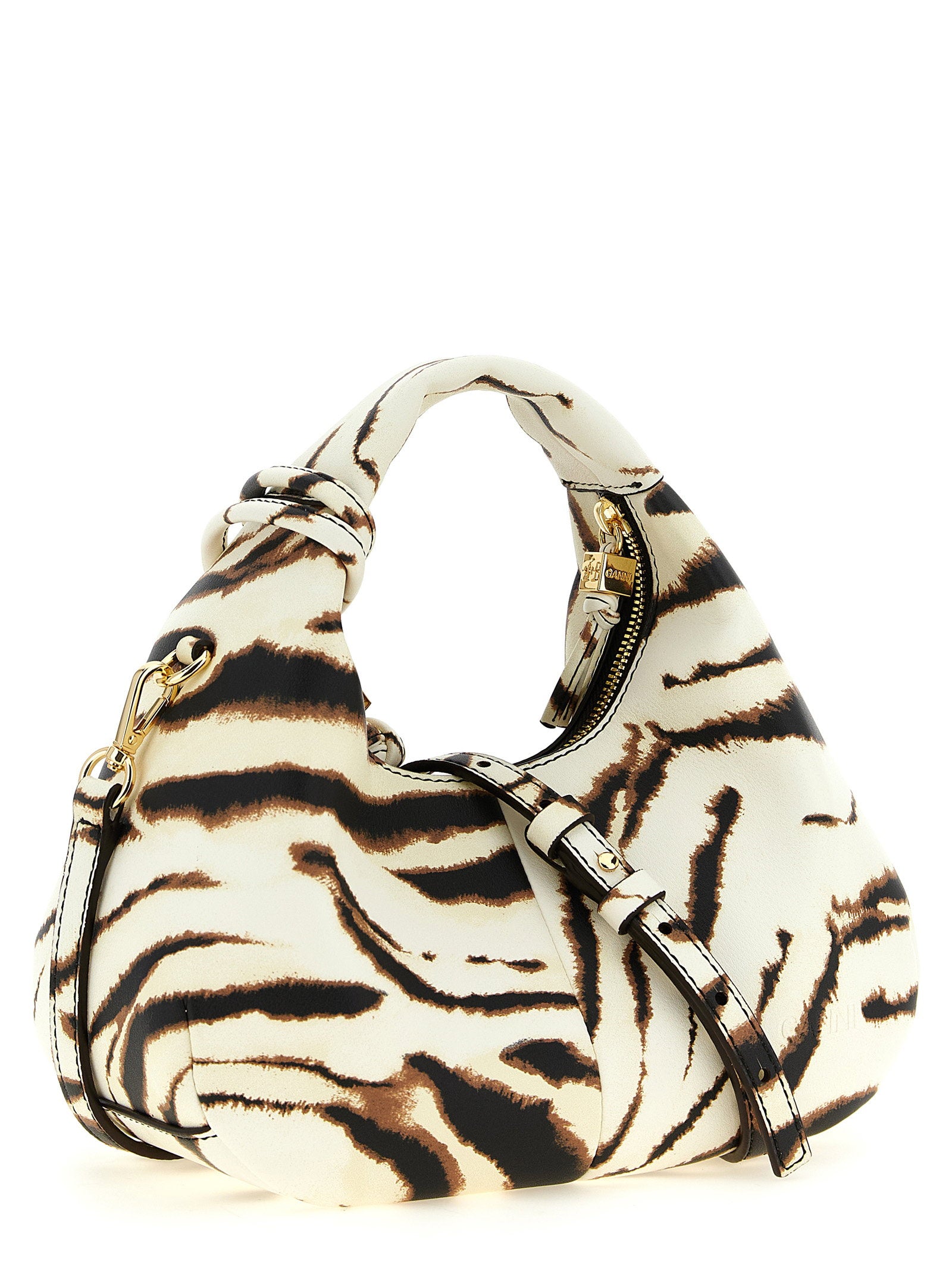 Ganni Mini Hobo Zebra Handbag - view 2