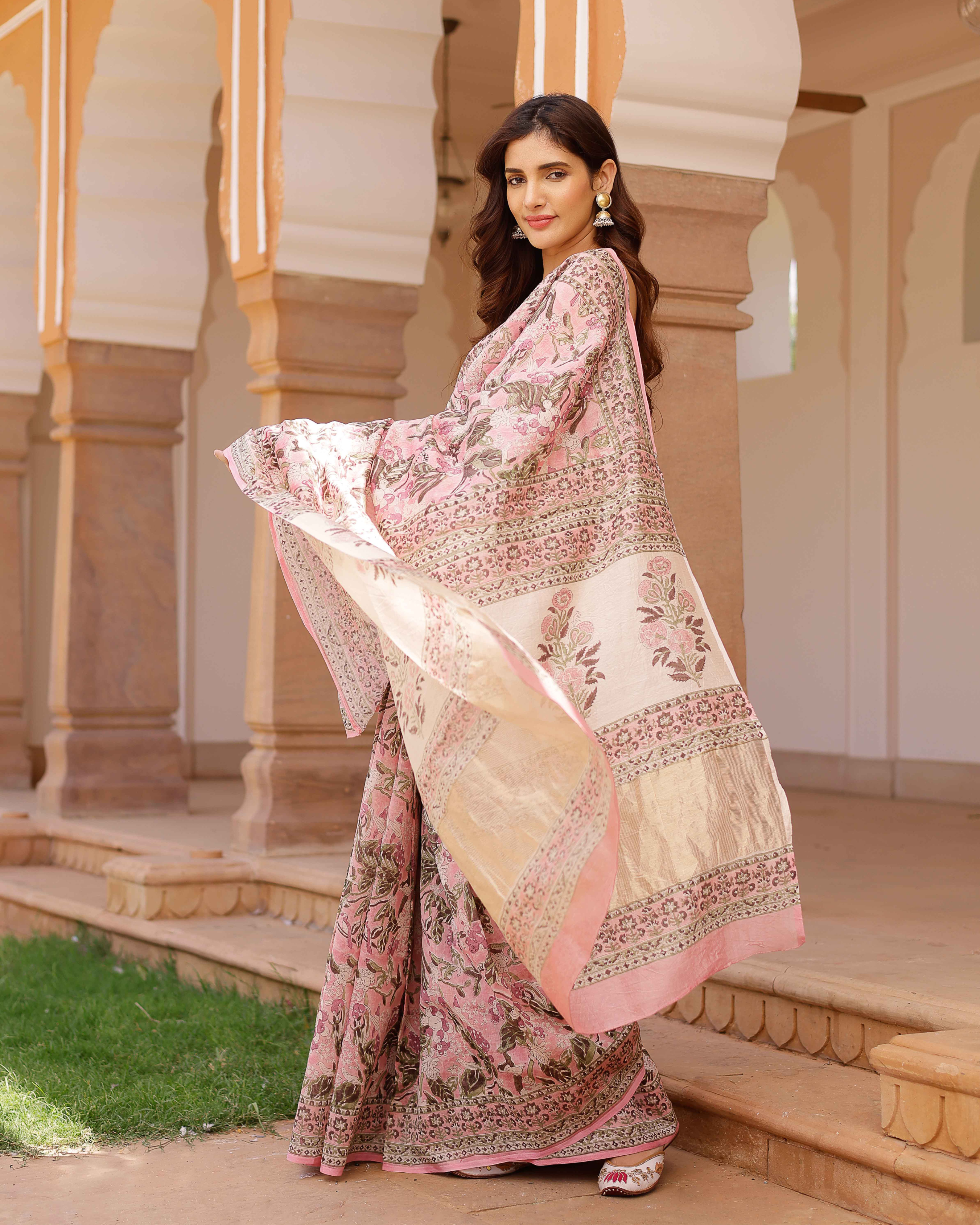 Aachho Aradhna Handblock Chanderi Saree – Women's - view 5