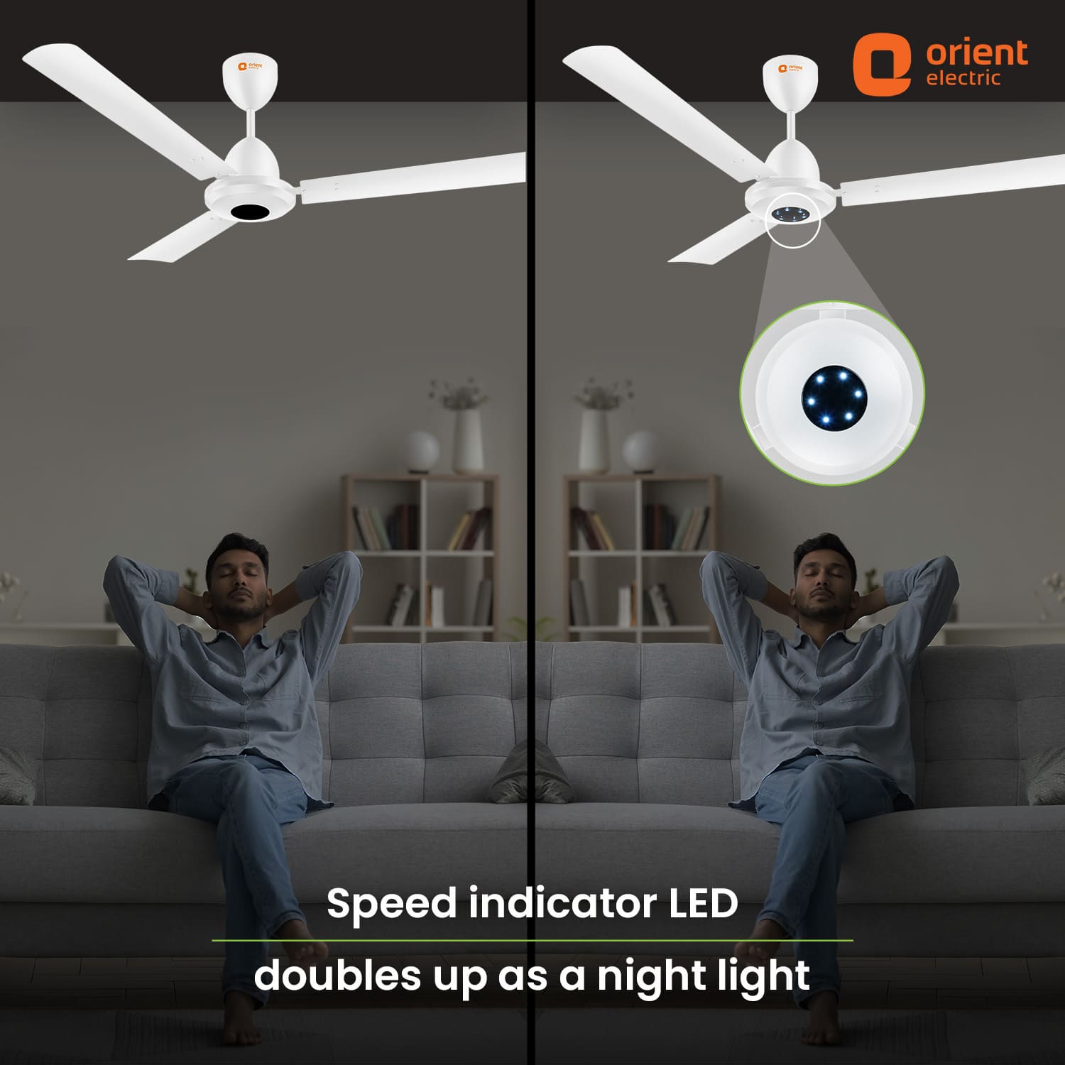 Orient Electric 1200mm I-Falcon BLDC Ceiling Fan With Remote & LED Light - view 2