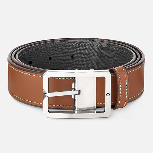 Montblanc Mont Blanc, Tan/Grey 35 mm reversible leather belt