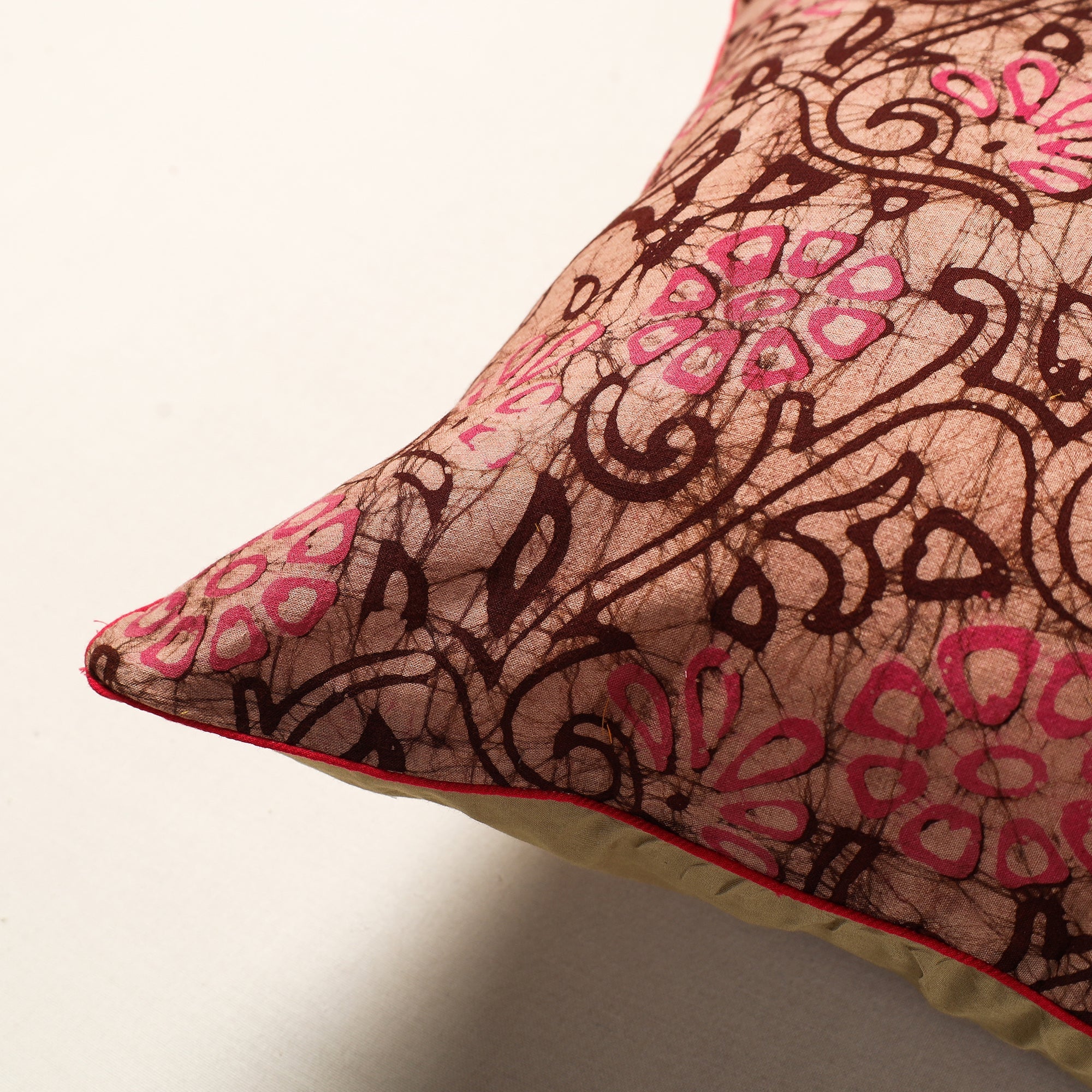 NOORI BAZAR Brown - Hand Batik Printed Cotton Cushion Cover (16 x 16 in) - view 2