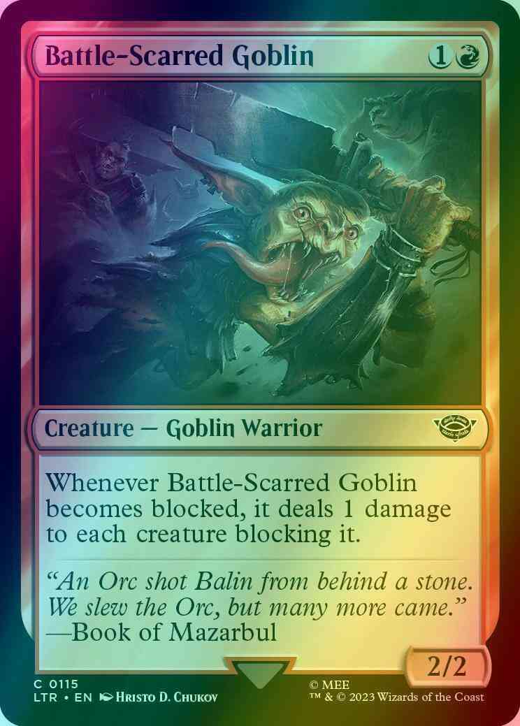 Battle-scarred goblin 115 – Magic Battle-Scarred Goblin [115] [The Lord of the Rings: Tales of Middle-earth] [Foil]