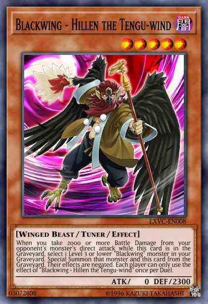 Yu-Gi-Oh! Blackwing - Hillen the Tengu-wind - EXVC-EN008 - Super Rare - Unlimited