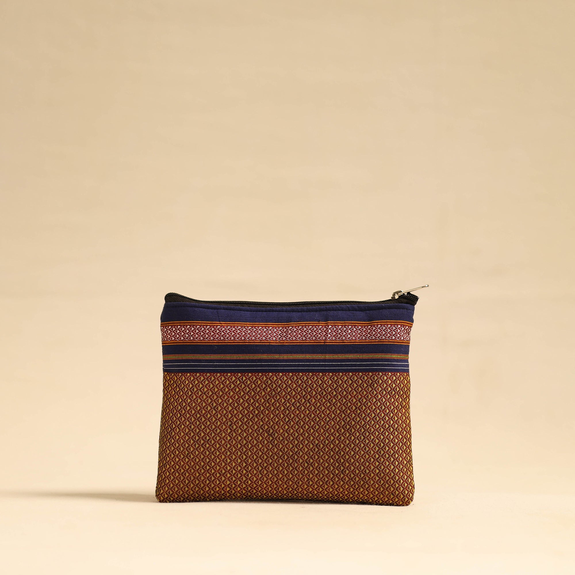 NOORI BAZAR Brown - Khun Fabric Quilted Cotton Utility Pouch 08