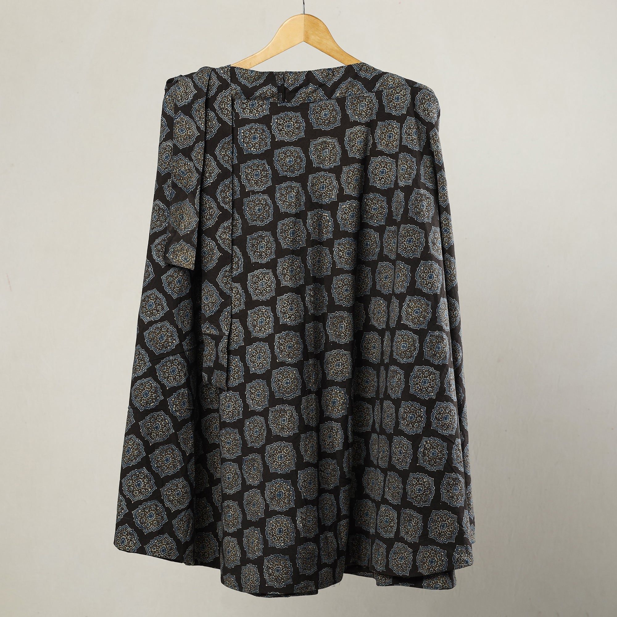 NOORI BAZAR Black - Ajrakh Block Printed Cotton Wrap Around Skirt 05