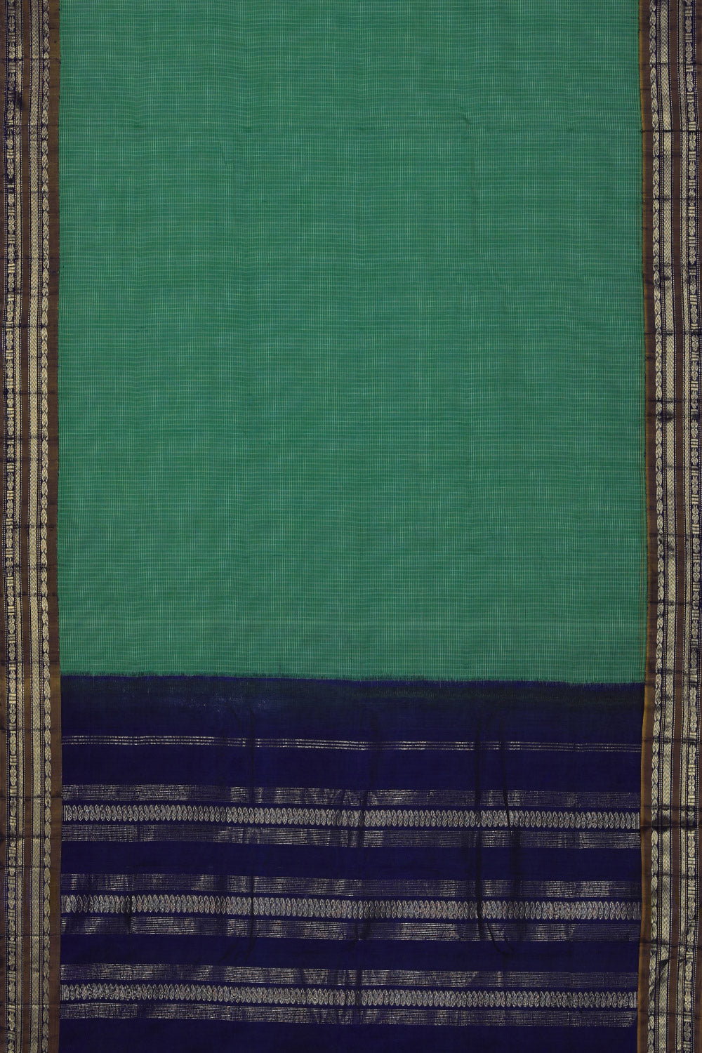 Kalanjali Gadwal Cotton Green Saree – Women's - view 3