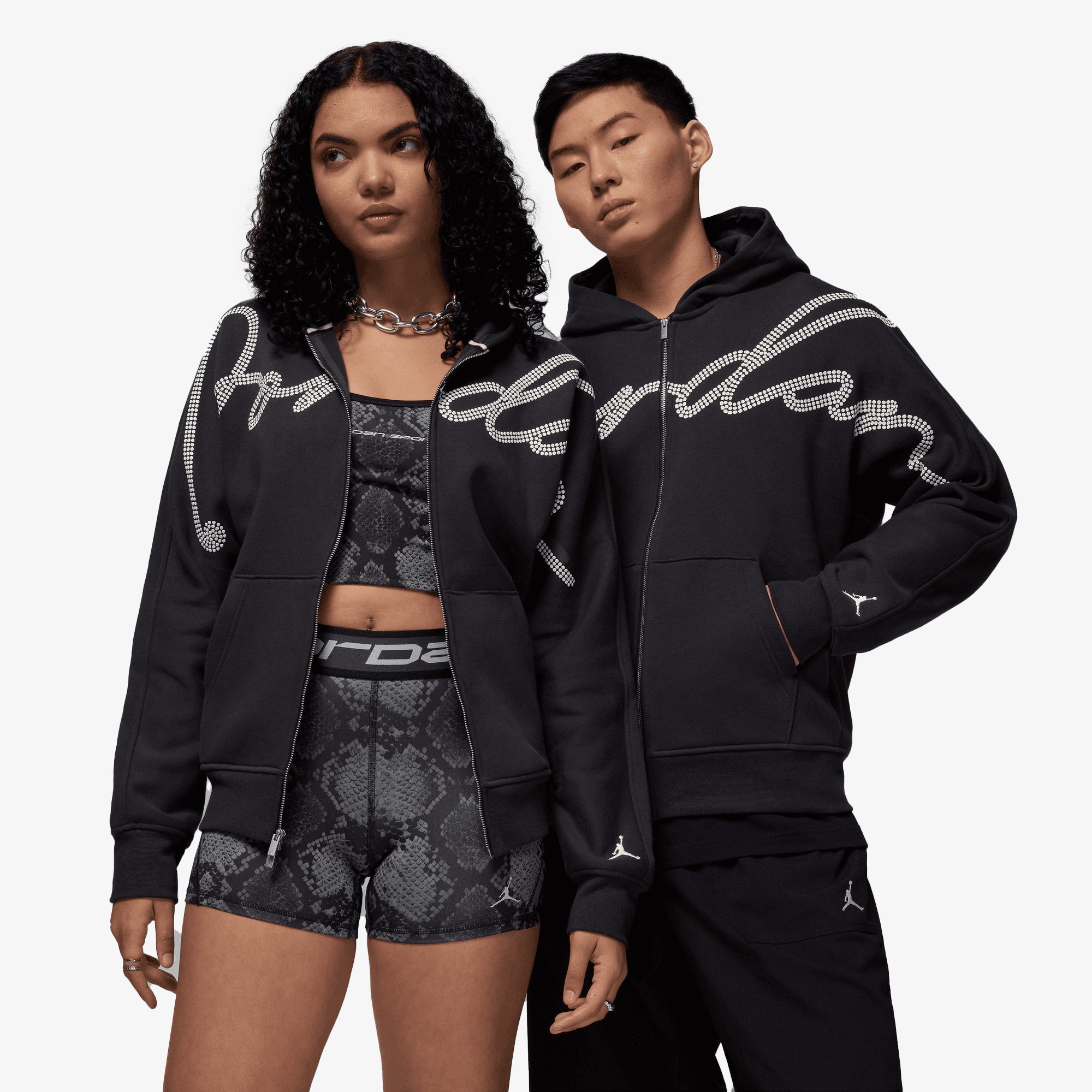 Jordan | Mvp Full Zip Fleece Hoodie { Off Noir/sail/sail - view 2