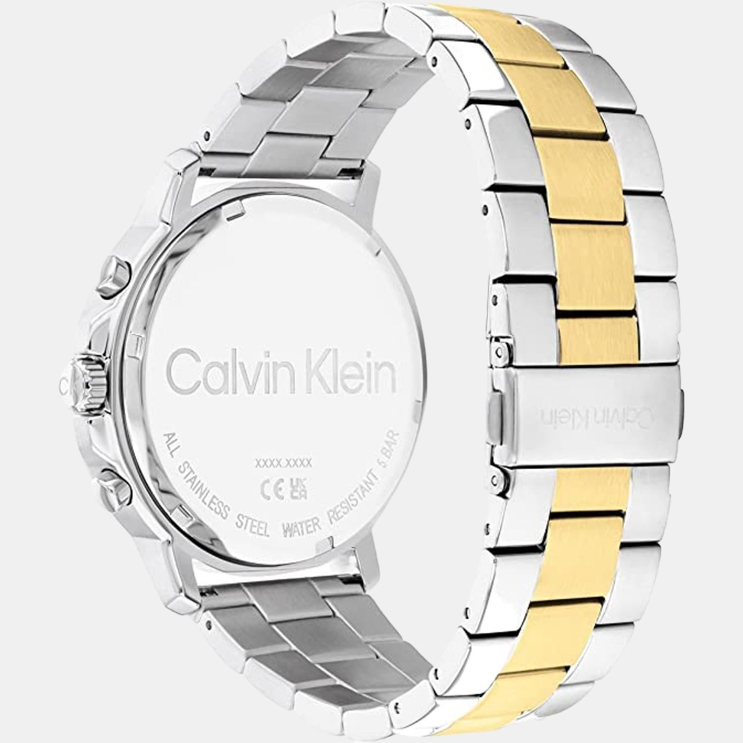 Calvin Klein Gauge Sport Men Quartz Black Dial Chronograph Stainless Steel Watch 25200070 - view 3