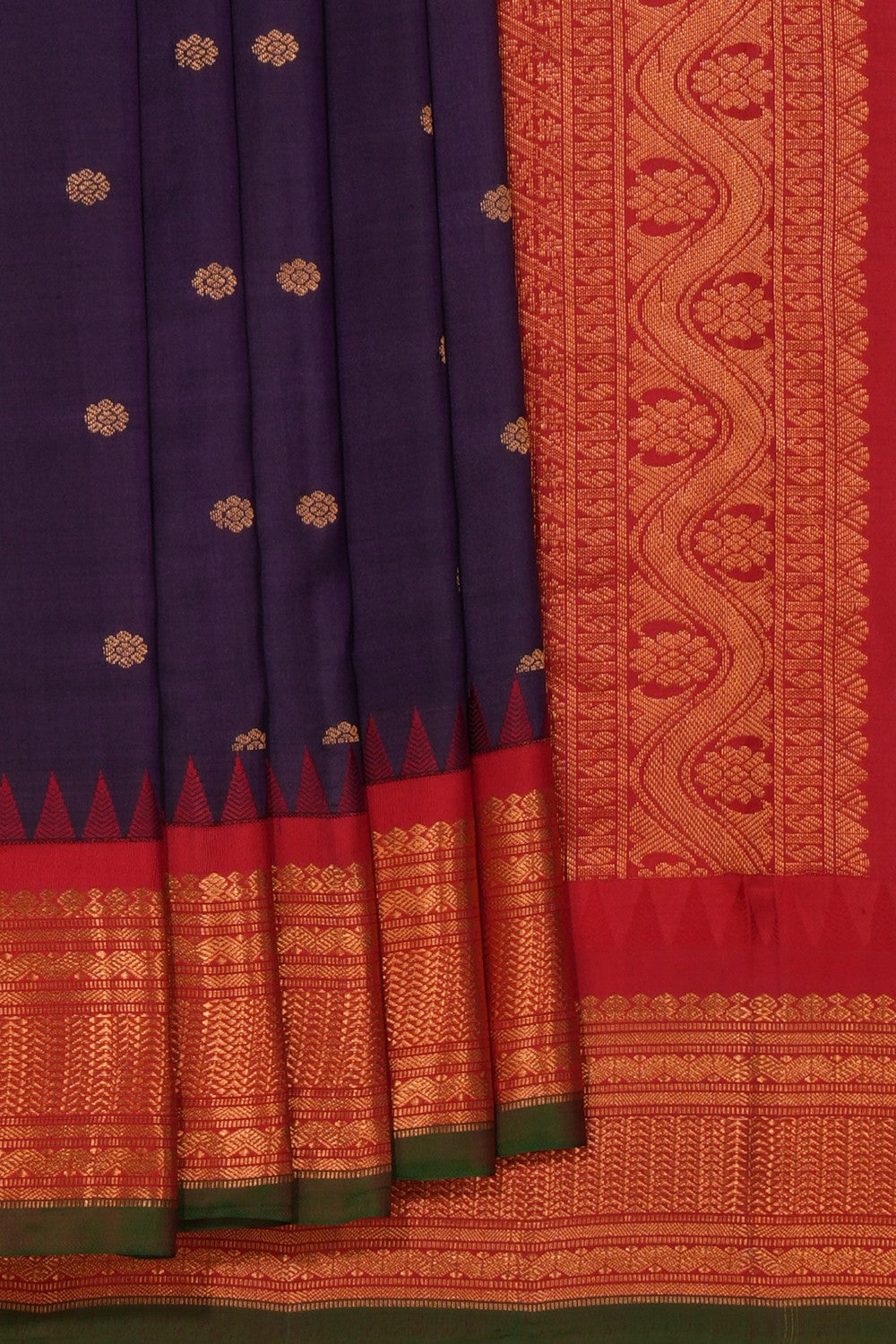 Kalanjali Gadwal Silk Violet Saree – Women's