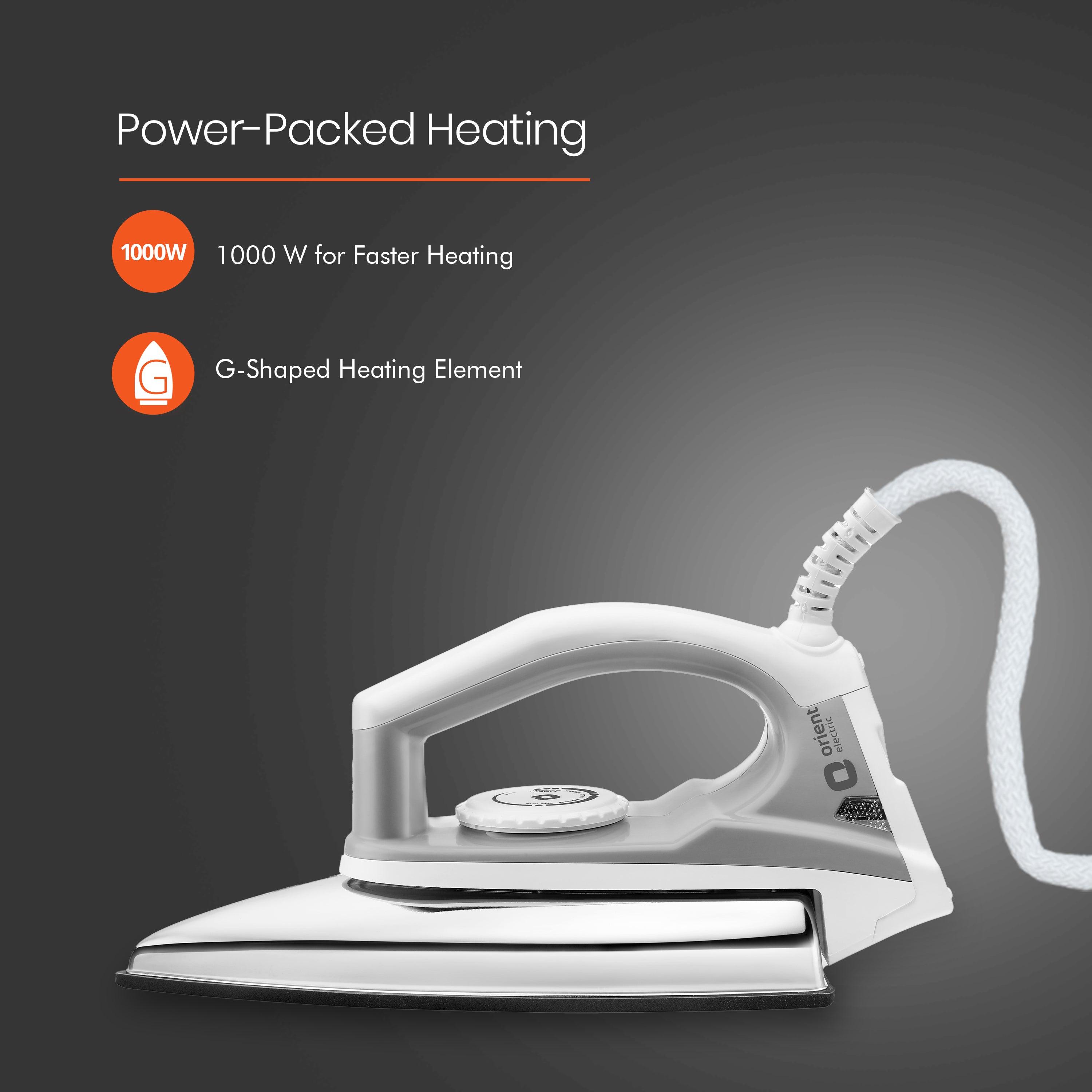 orientelectric Enduro Non-stick Dry Iron for Clothes (Grey-White) - view 2