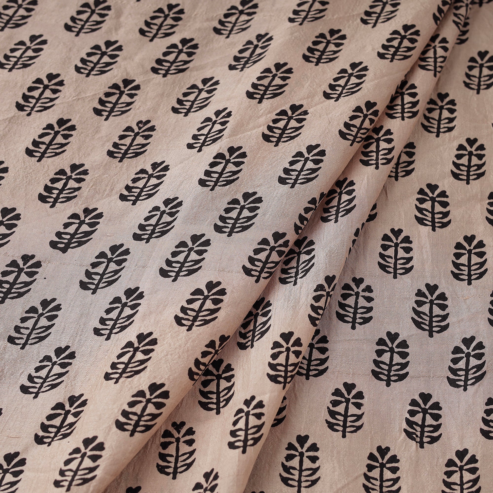 BAGH PRINTS BY UMAR FARUK KHATRI Beige - Mulberry Silk Bagh Print Fabric 16 - view 2