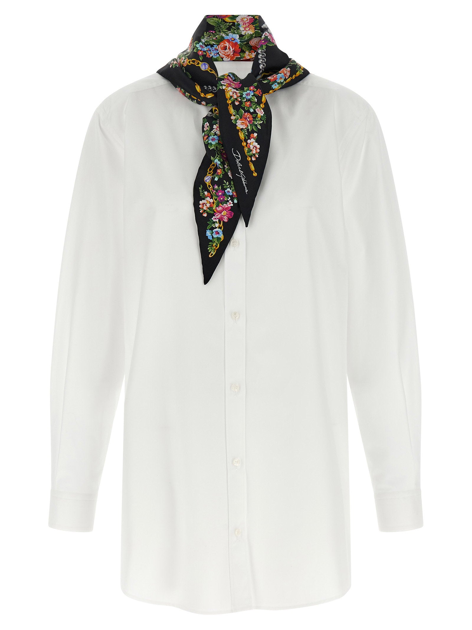 Dolce & Gabbana Shirt With Scarf – 70% cotton, 30% silk