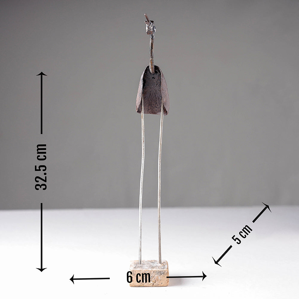 Bird Crane - Handmade Recycled Metal Sculpture by Debabrata Ruidas - view 4