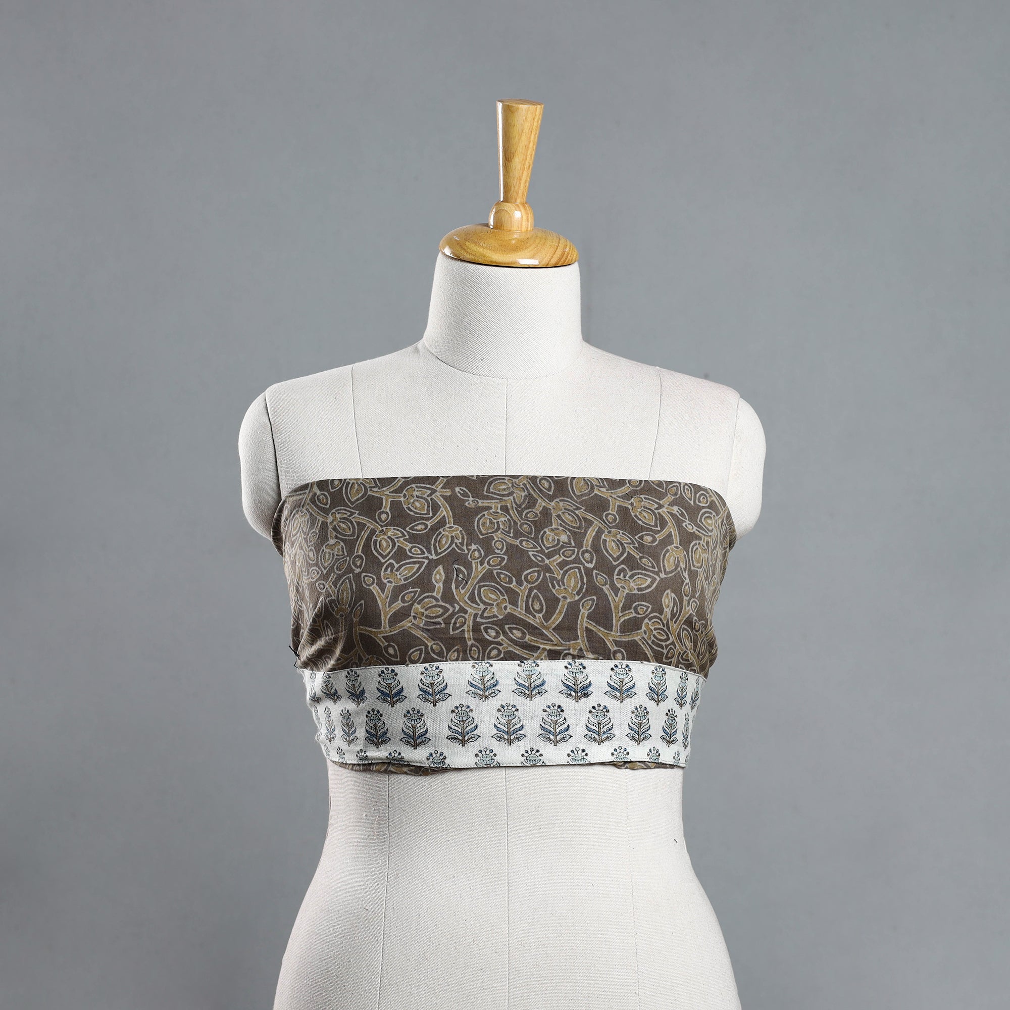 NOORI BAZAR Brown - Akola Block Printed Cotton Blouse Piece 115