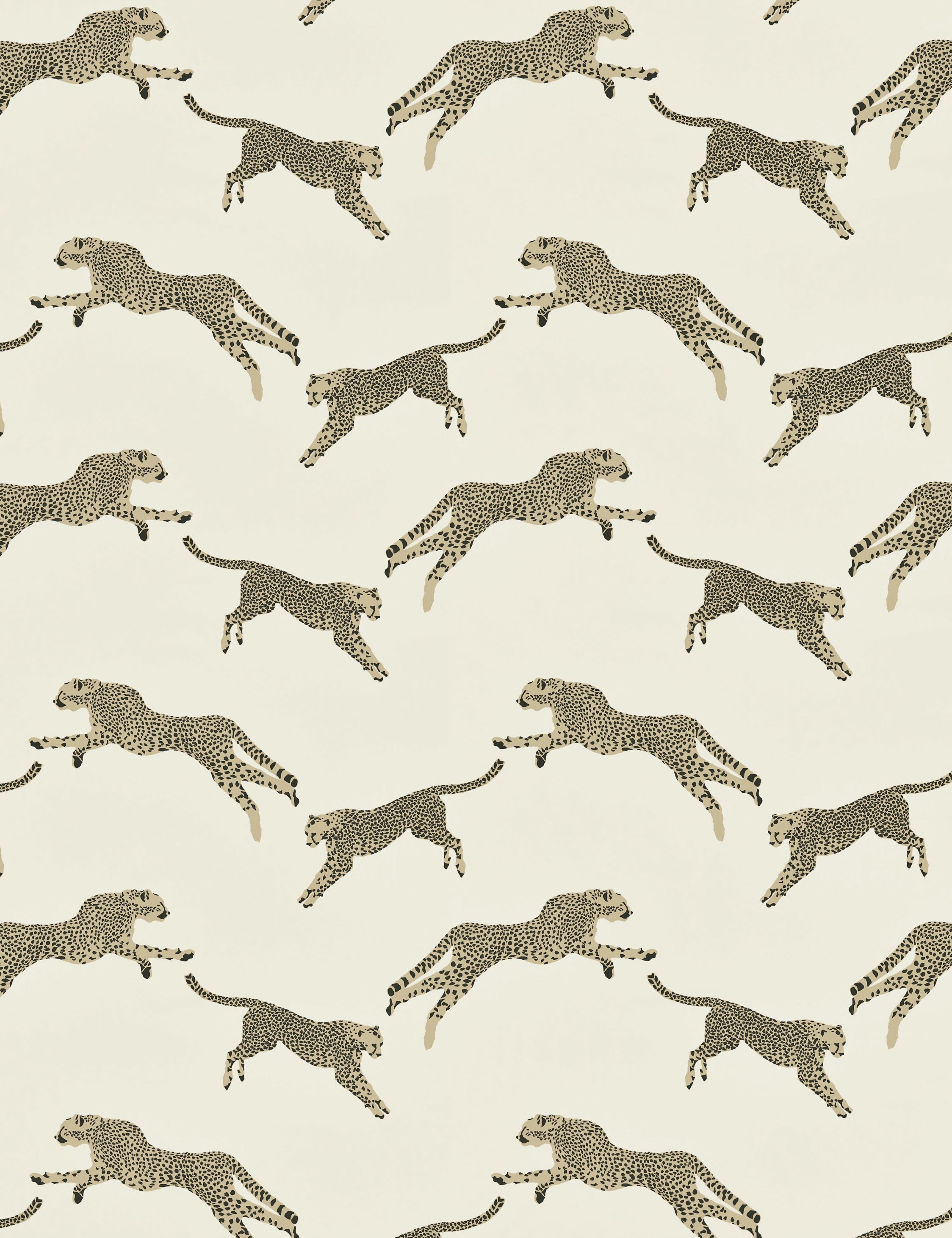 Lulu and Georgia Leaping Cheetah Cotton Fabric by Scalamandre