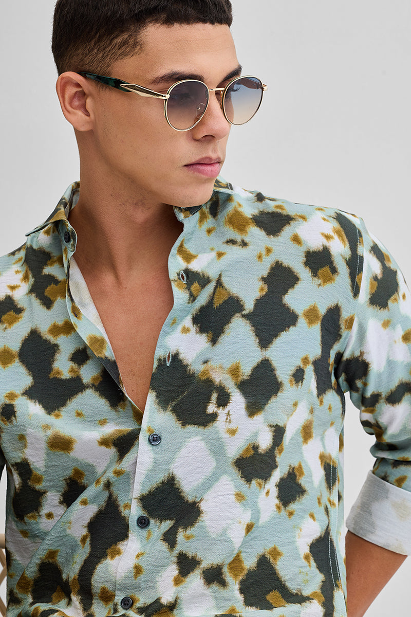 SNITCH Green Textured Abstract Shirt - view 4