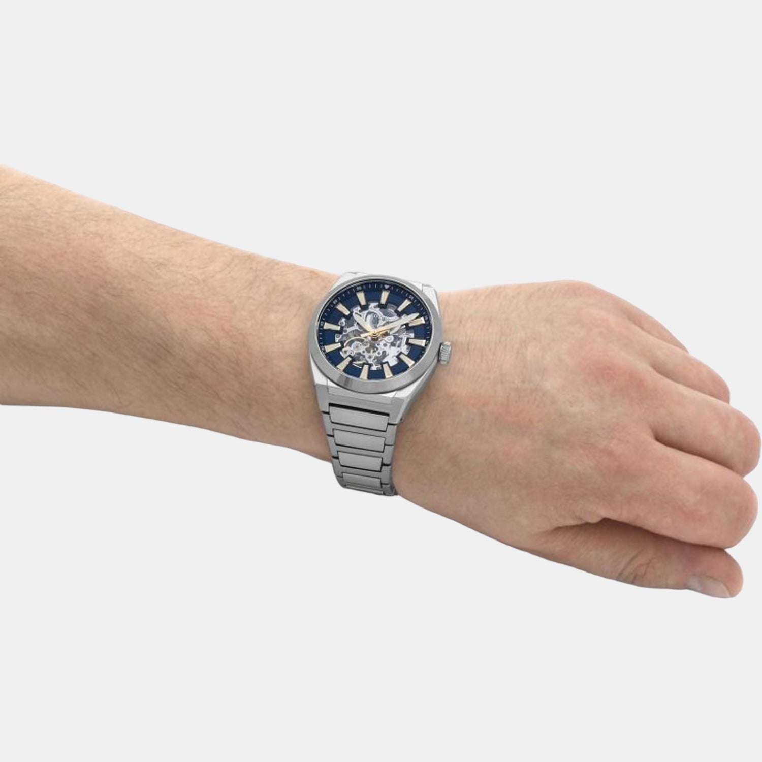 Fossil Everett Men Automatic Blue Dial Analog Stainless Steel Watch ME3220 - view 9