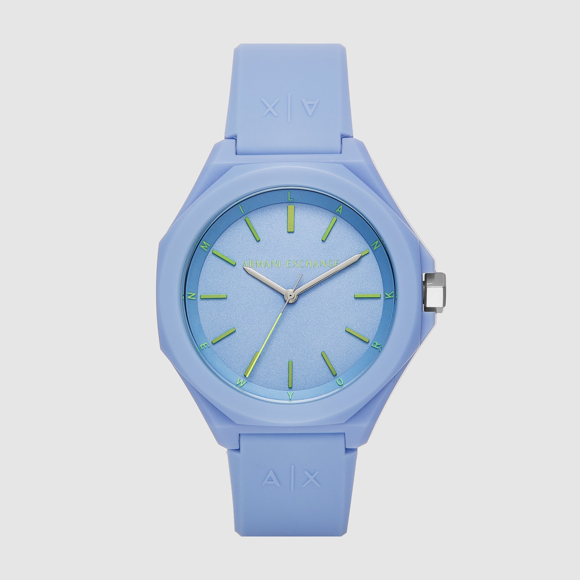 Armani Exchange Andrea Women Quartz Blue Dial Analog Silicone Watch AX4611