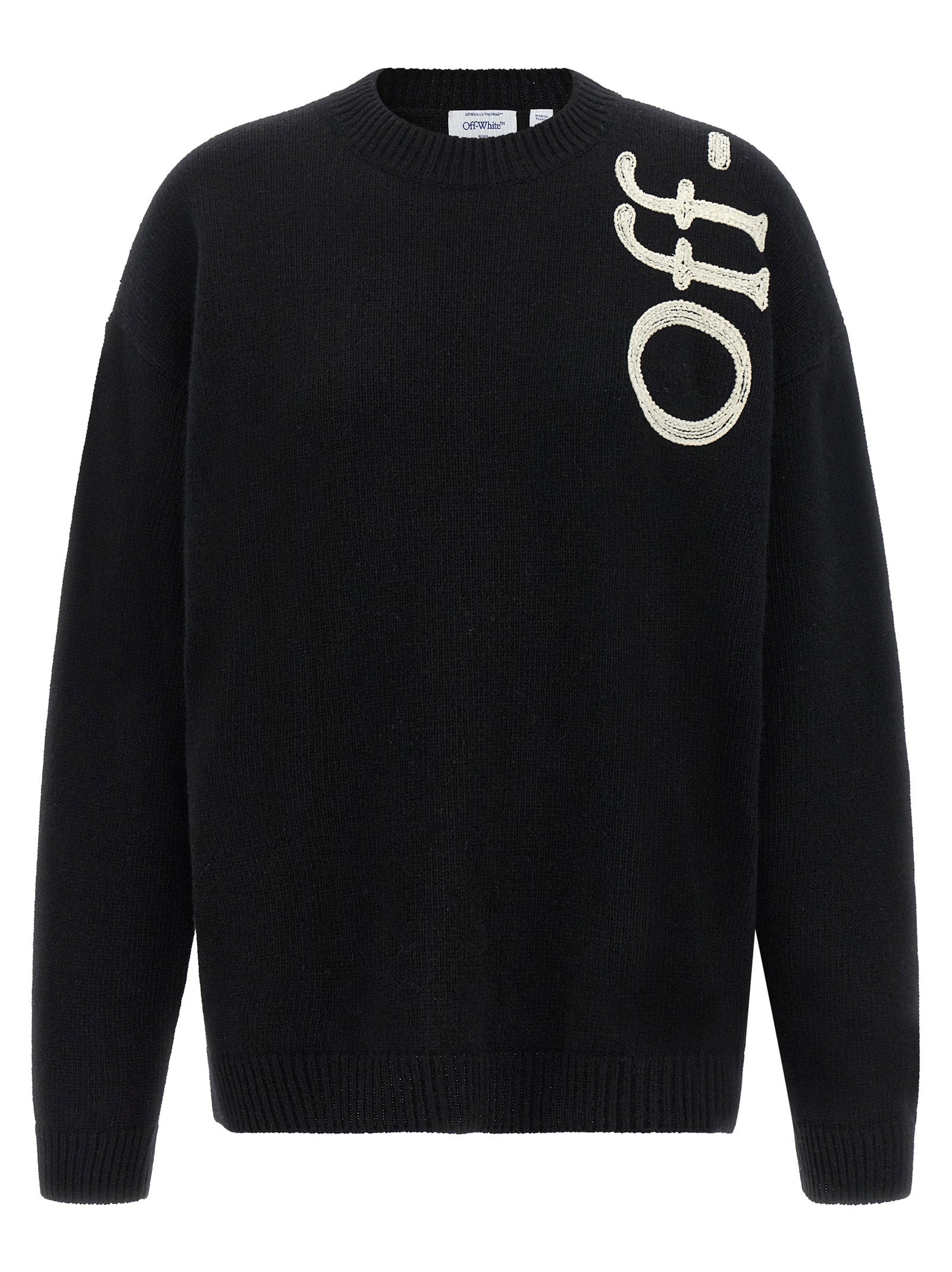 Off White Vertical Bookish Sweater – 80% wool, 20% polyamide