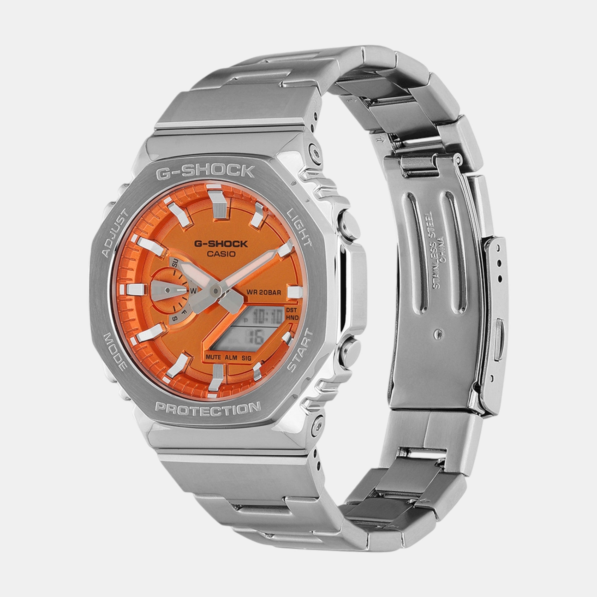 Casio G-Shock Men Quartz Orange Dial Analog-Digital Stainless Steel Watch G1610 - view 2