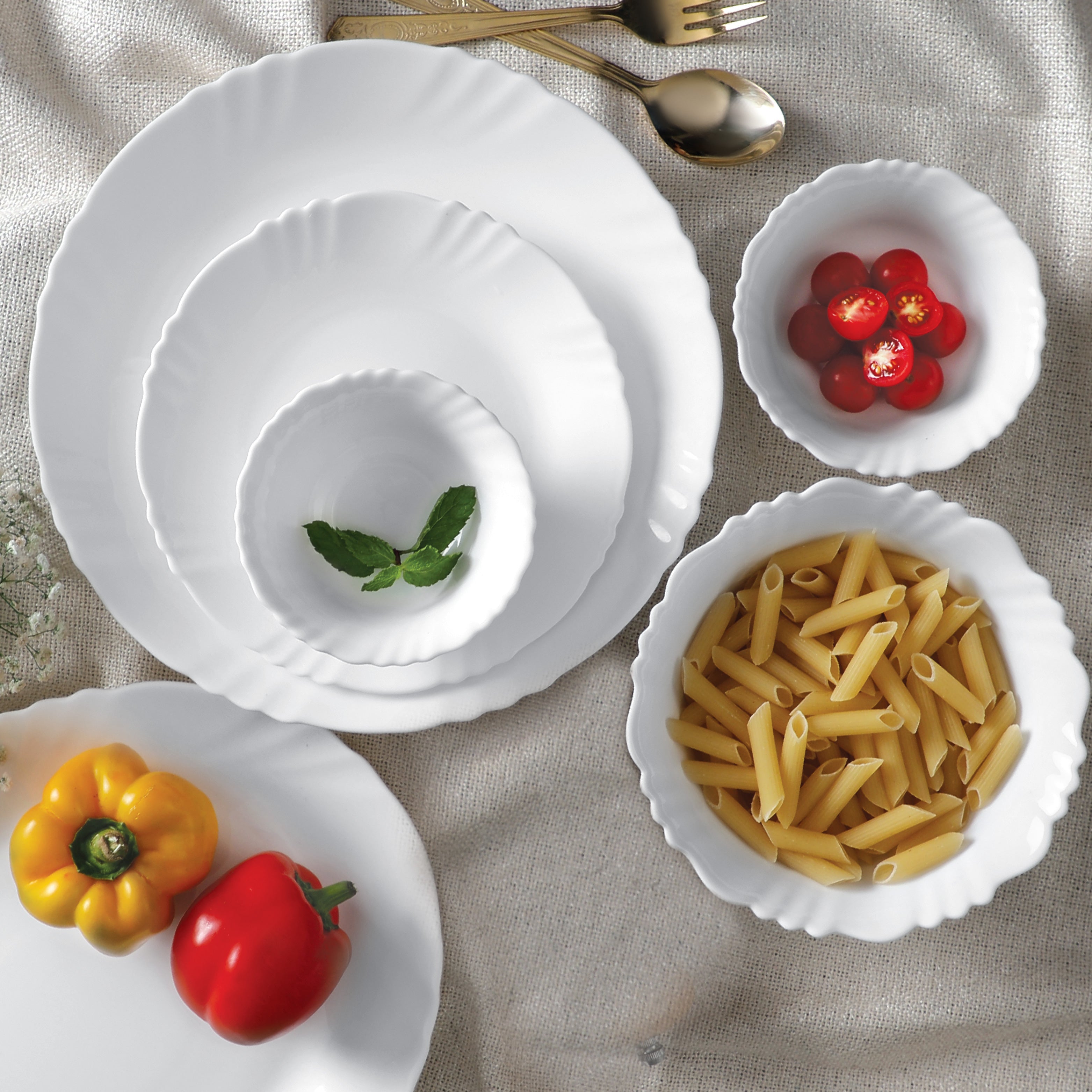 Cello Imperial Series 6 Pieces Opalware Dinner Set for Family of 6