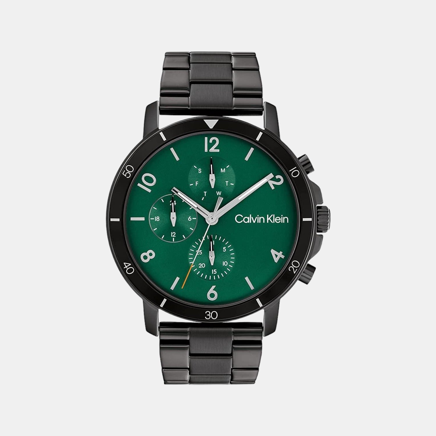 Calvin Klein Gauge Sport Men Quartz Green Dial Chronograph Stainless Steel Watch 25200069