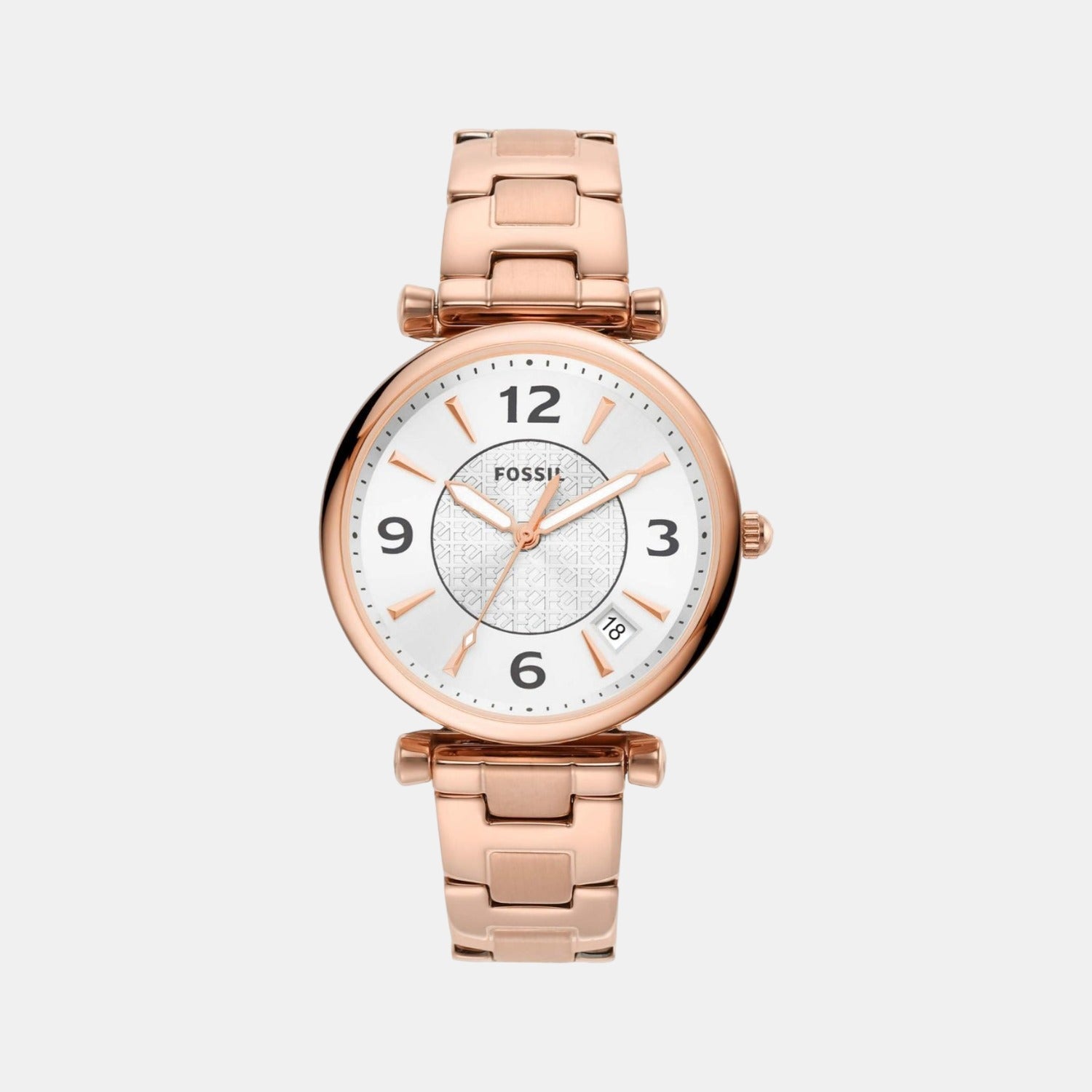 Fossil Carlie Women Quartz Silver Dial Analog Stainless Steel Watch ES5158