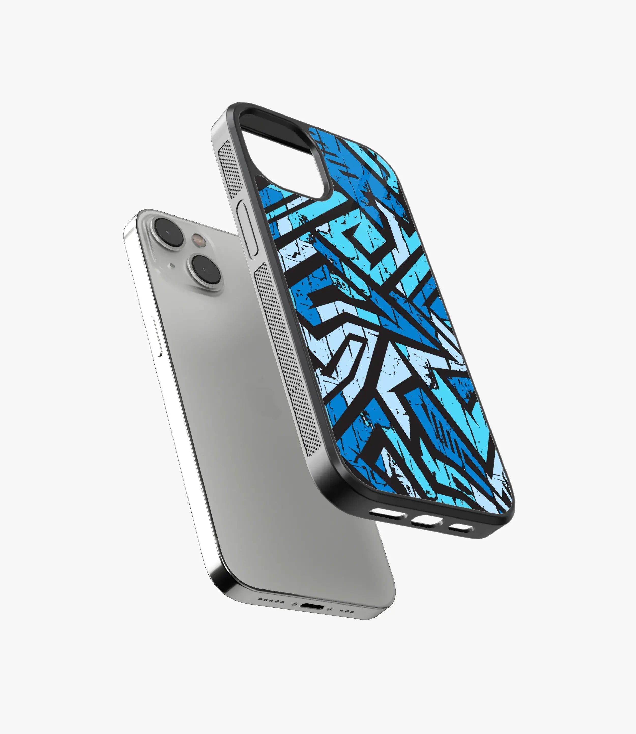 The Case Company Abstract Blue Stripes Geometric Pattern Glass Case - view 5