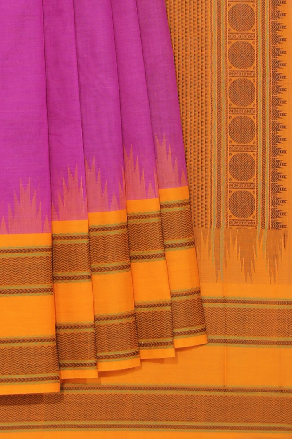 Kalanjali Kanchi Cotton Violet Saree – Women's