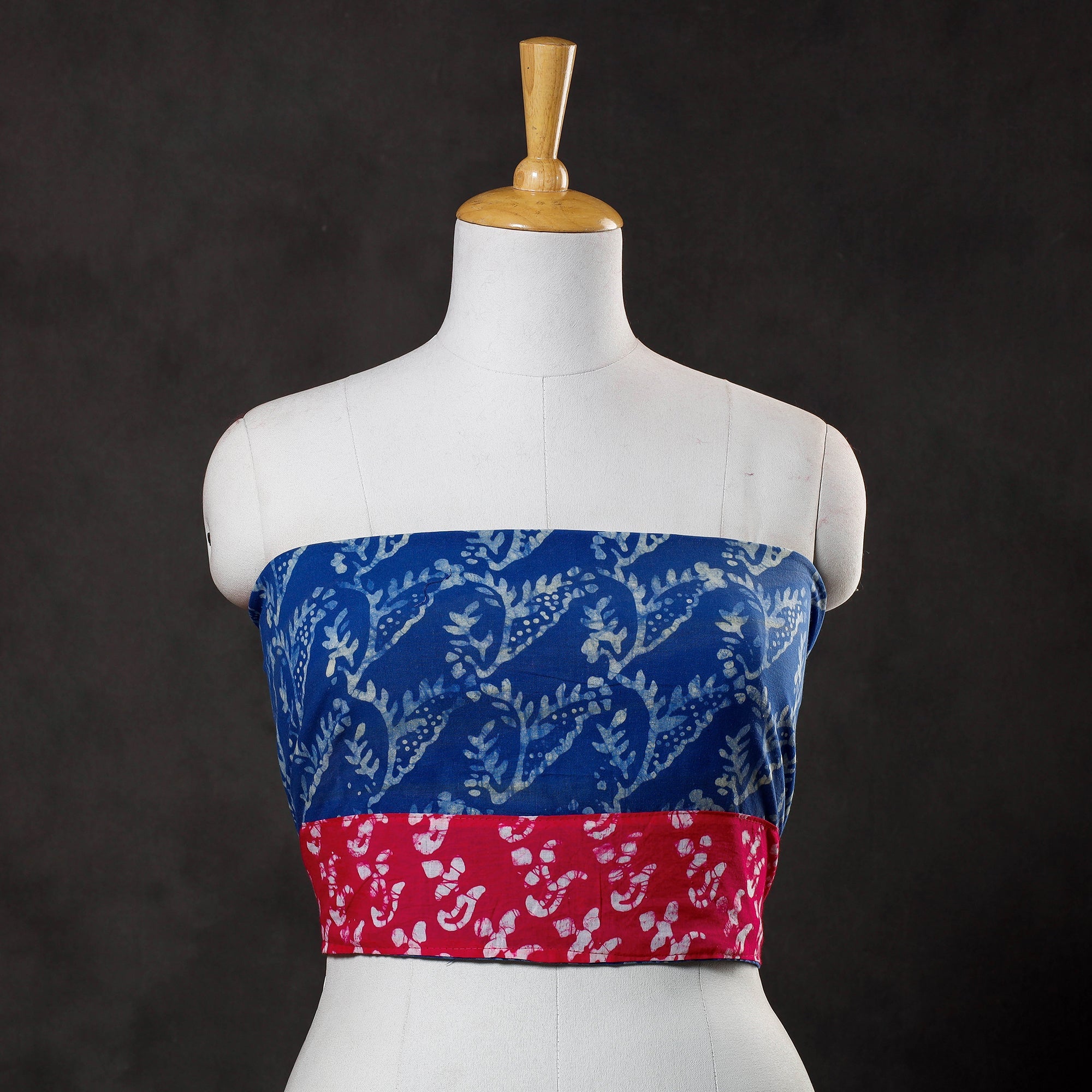 NOORI BAZAR Blue - Batik Block Printed Cotton Blouse Piece
