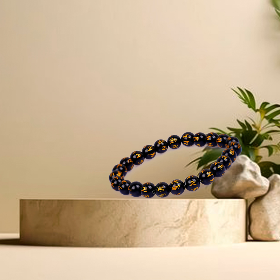 Gemsmantra Black Om Mani Bracelet - view 2