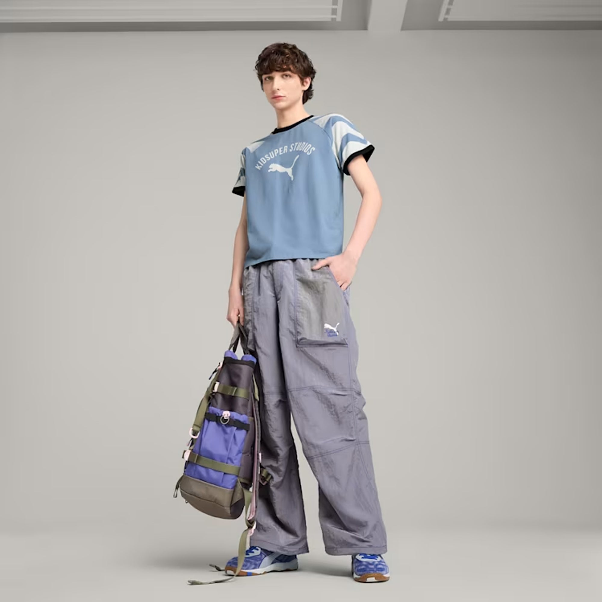 PUMA | x KIDSUPER SLIM FIT RINGER TEE { COOL BLUE - view 7