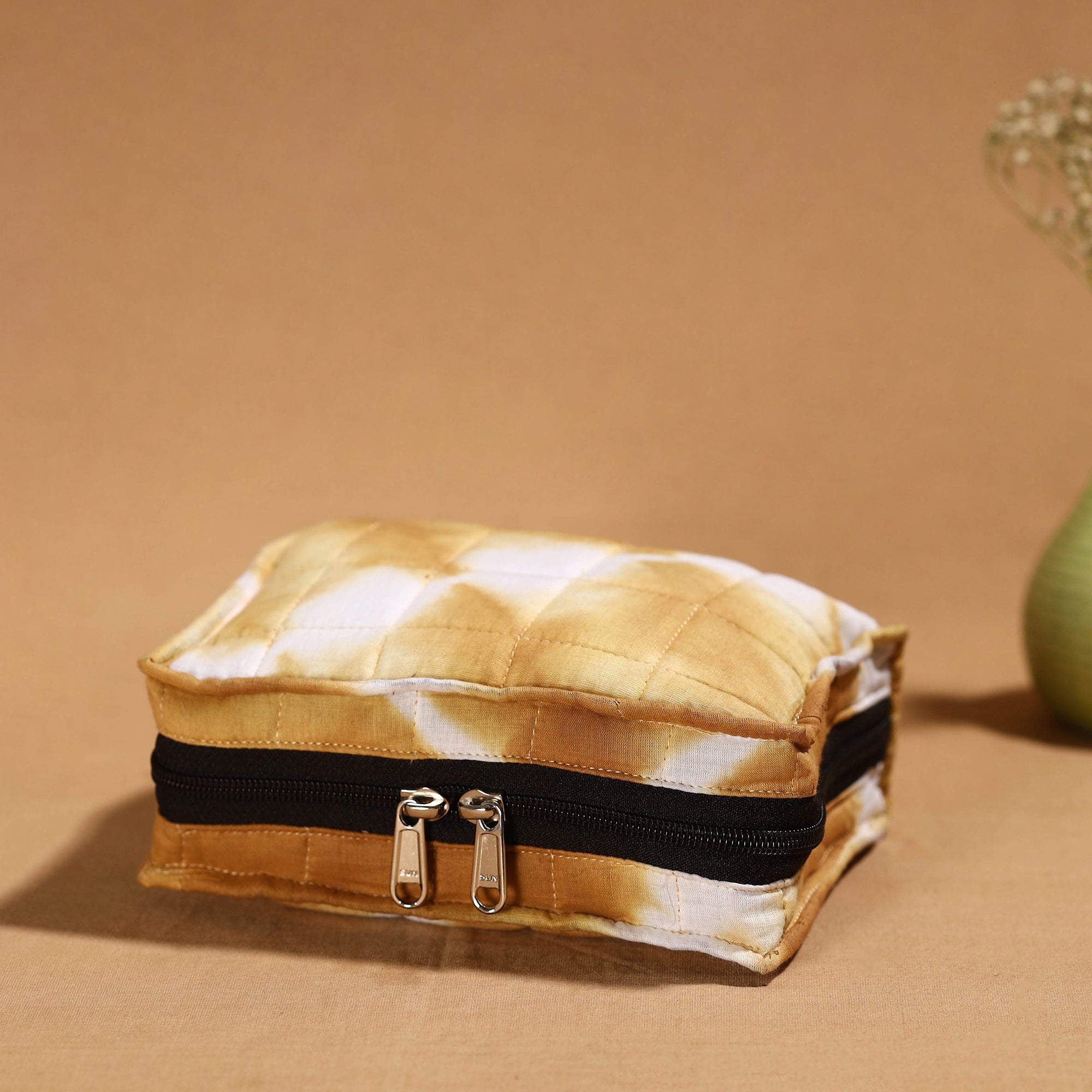 NOORI BAZAR Brown - Handmade 4 Pockets Cotton Jewelry Bag 04