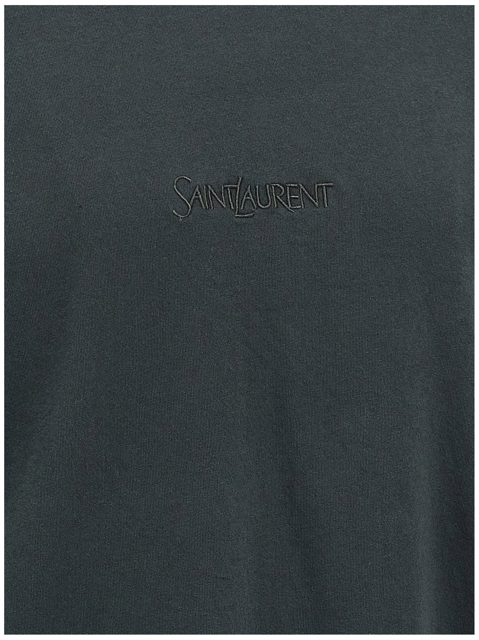 Saint Laurent Logo Embroidery T-shirt – 100% cotton - view 4