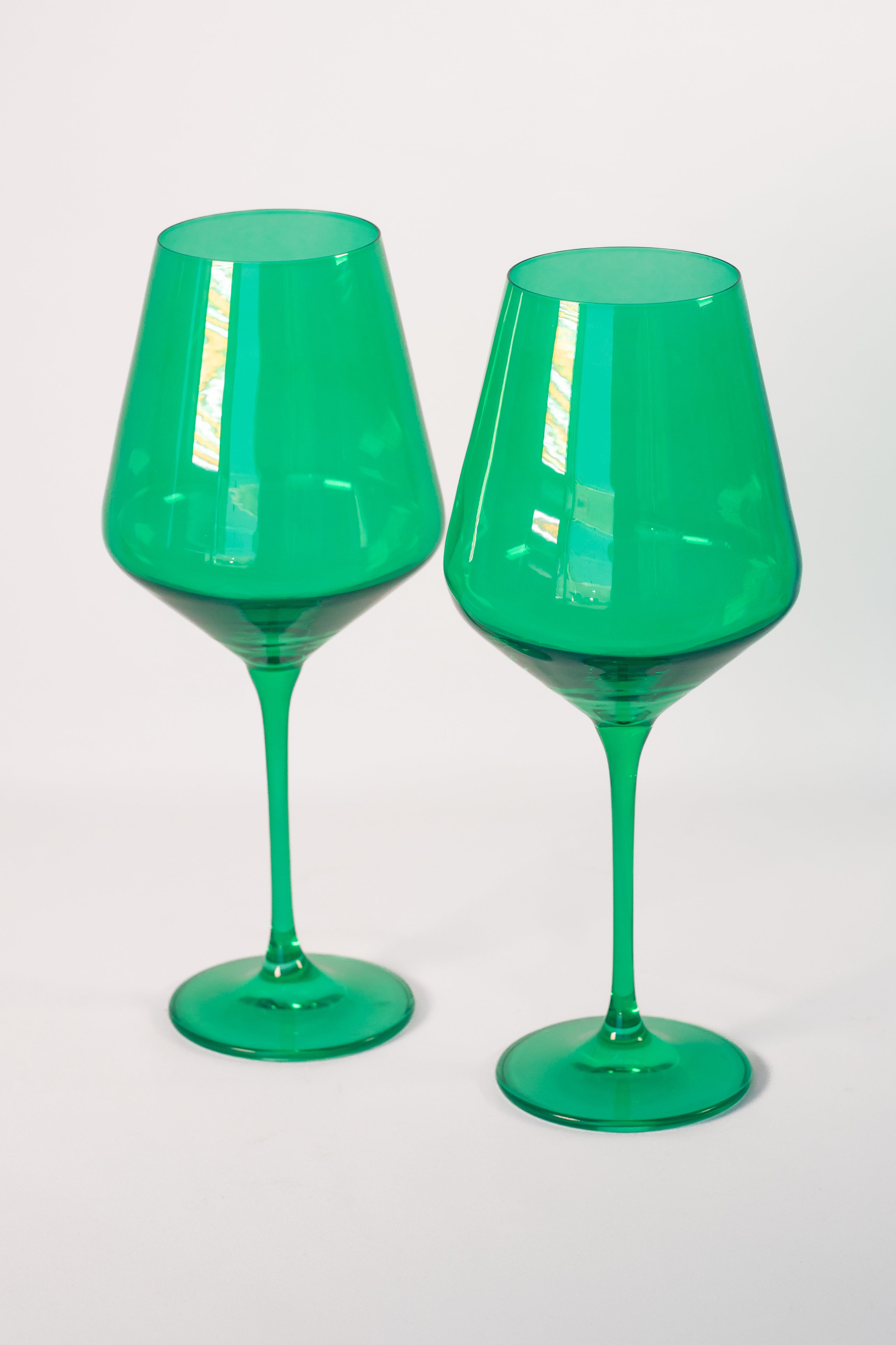 Estelle Colored Glass Estelle Colored Wine Stemware - Set of 2 {Kelly Green} - view 2