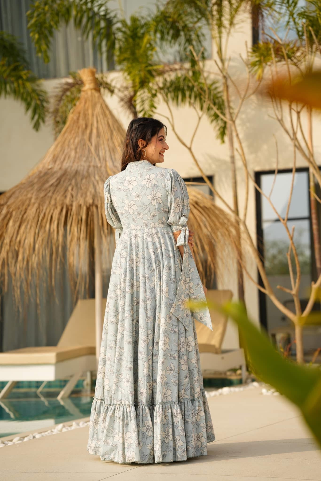 Idaho-o tracy cotton floor length dress - view 4