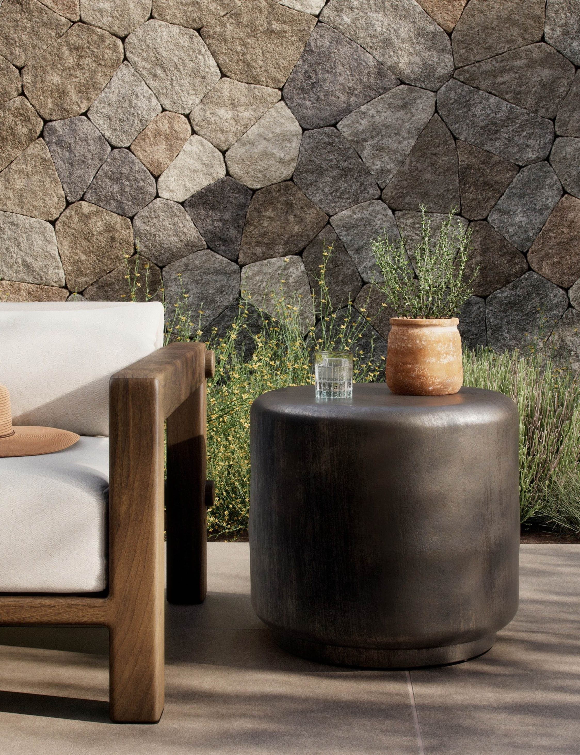 Lulu and Georgia Venetia Indoor / Outdoor Round Side Table by Amber Lewis x Four Hands - view 7