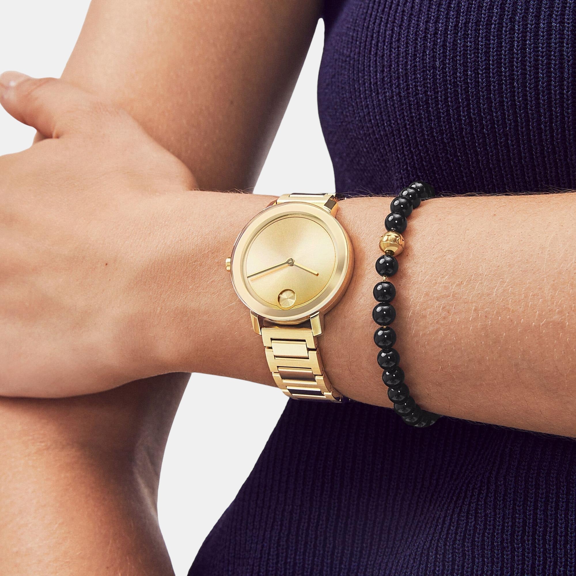 Movado Bold Women Quartz Gold Dial Analog Stainless Steel Watch 3600822 - view 4